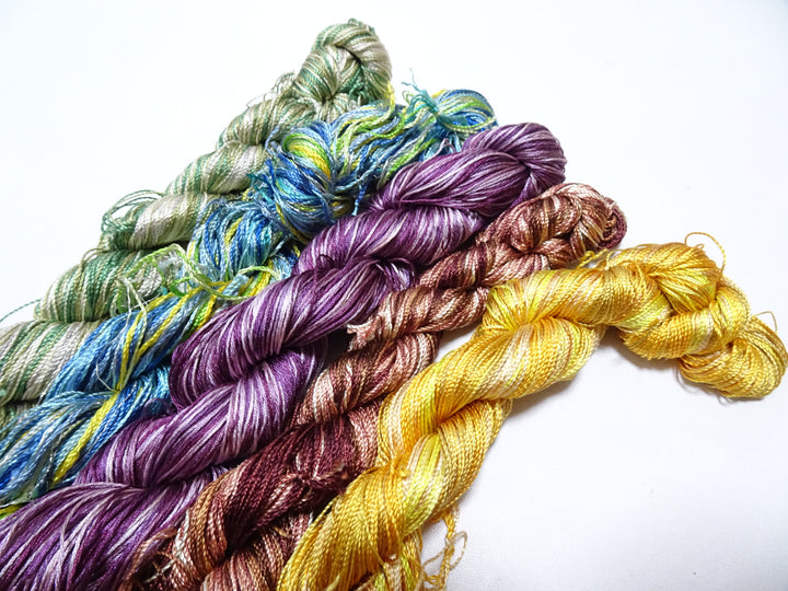 Japanese Vintage Twisted Silk Thread 5sets Embroidery & Weaving 18468