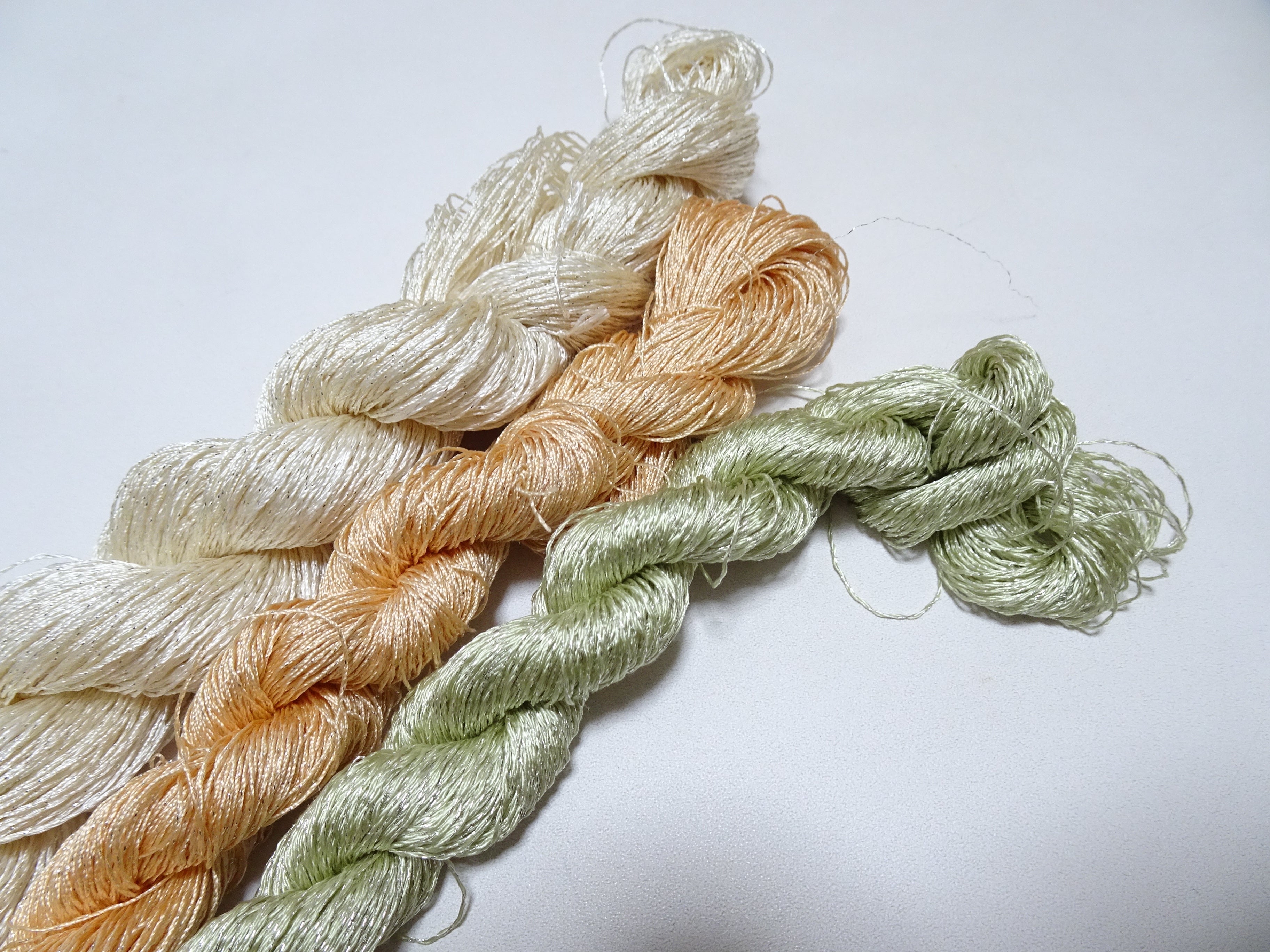 Japanese Vintage High Class Rare Silk Thread 3sets Mixture of Gold embroidery 15627