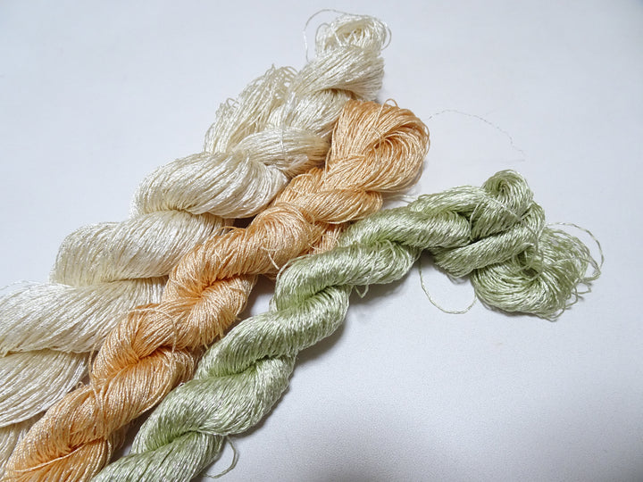 Japanese Vintage High Class Rare Silk Thread 3sets Mixture of Gold embroidery 15627