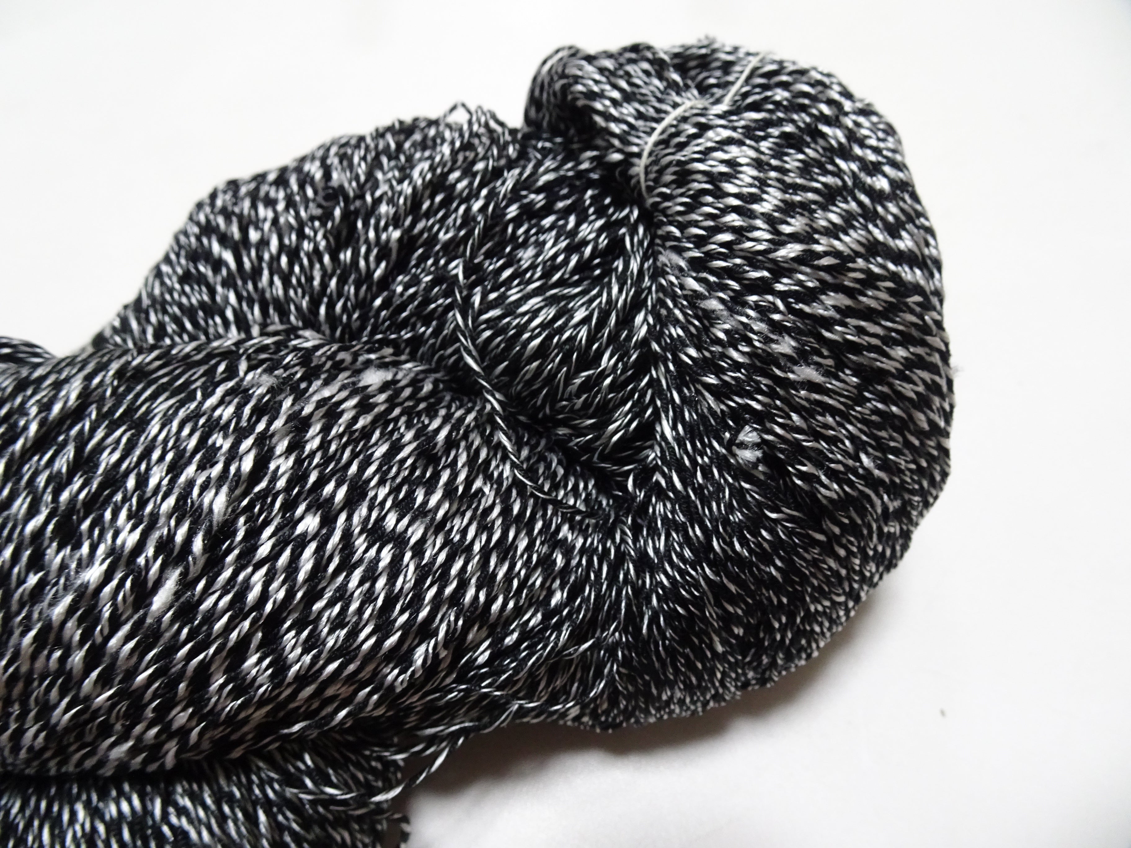 Japanese Tanaka Gen Silk – One-of-a-Kind Hand-Dyed Artistic Silk Thread, Rare Japanese Artisan Yarn, Limited Stock  Black & White 19144