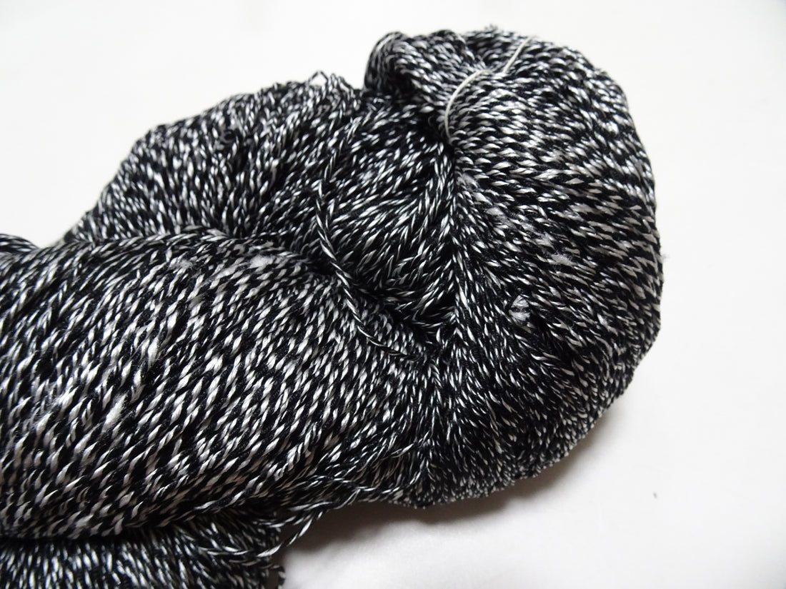 Japanese Tanaka Gen Silk – One-of-a-Kind Hand-Dyed Artistic Silk Thread, Rare Japanese Artisan Yarn, Limited Stock  Black & White 19144