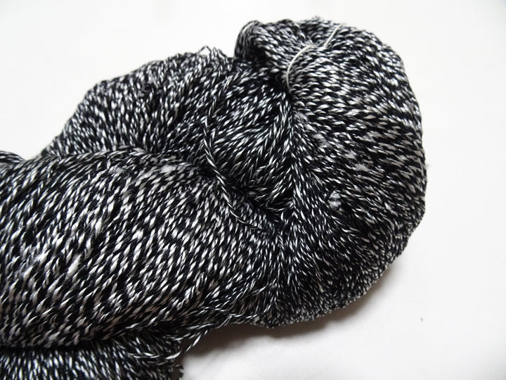 Japanese Tanaka Gen Silk – One-of-a-Kind Hand-Dyed Artistic Silk Thread, Rare Japanese Artisan Yarn, Limited Stock  Black & White 19144