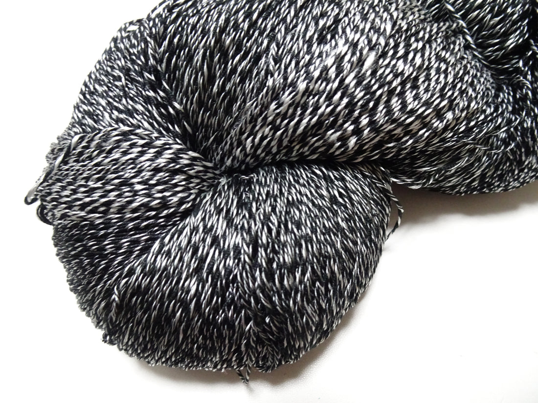 Japanese Tanaka Gen Silk – One-of-a-Kind Hand-Dyed Artistic Silk Thread, Rare Japanese Artisan Yarn, Limited Stock  Black & White 19144