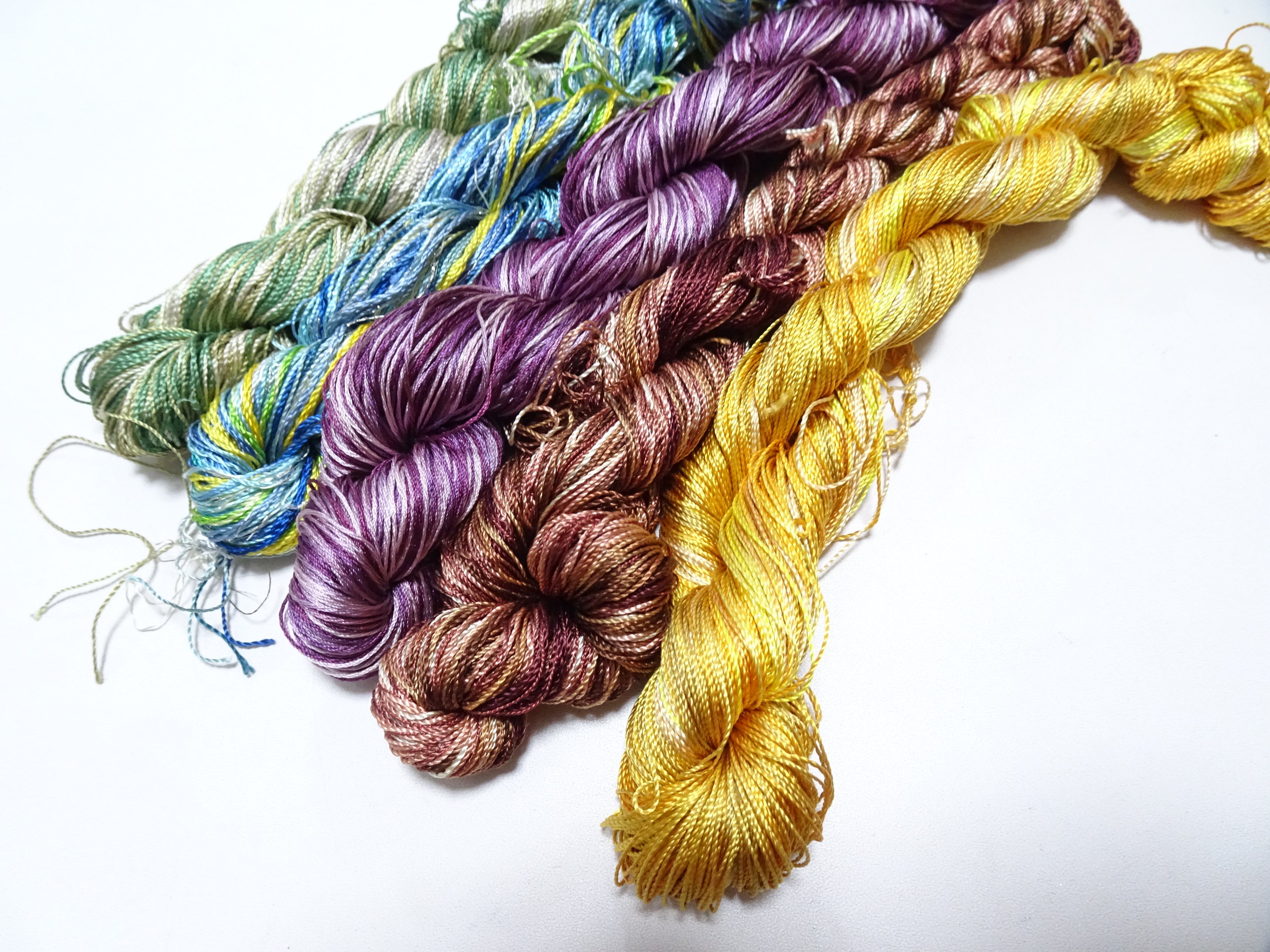 Japanese Vintage Twisted Silk Thread 5sets Embroidery & Weaving 18468