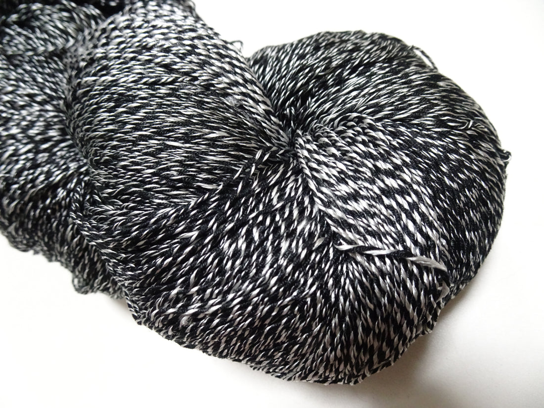Japanese Tanaka Gen Silk – One-of-a-Kind Hand-Dyed Artistic Silk Thread, Rare Japanese Artisan Yarn, Limited Stock  Black & White 19144