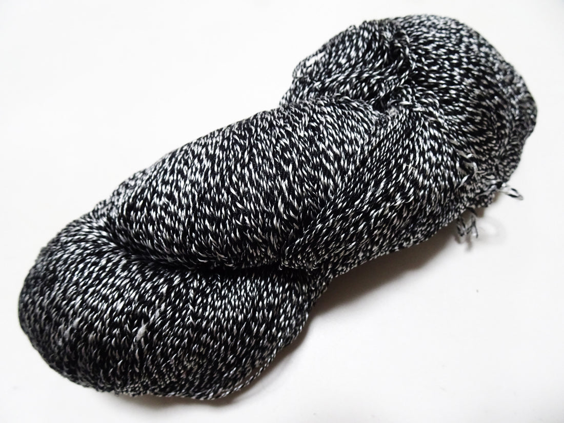 Japanese Tanaka Gen Silk – One-of-a-Kind Hand-Dyed Artistic Silk Thread, Rare Japanese Artisan Yarn, Limited Stock  Black & White 19145
