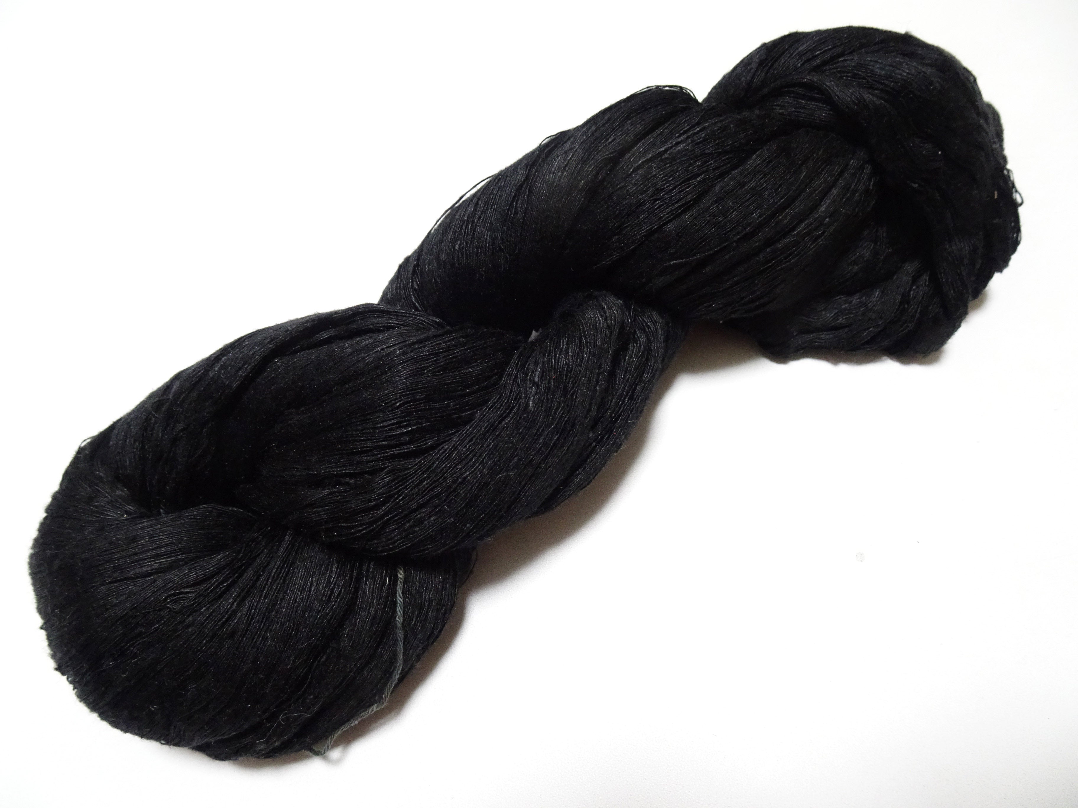 Japanese Vintage Loose Twisted Silk Thread Embroidery Black 15072