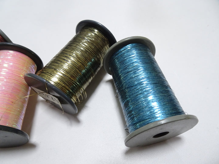 Japanese Vintage Metallic thread flat type Hirahaku 5set  Aluminum foil &  Washi(japanese paper) embroidery 18661