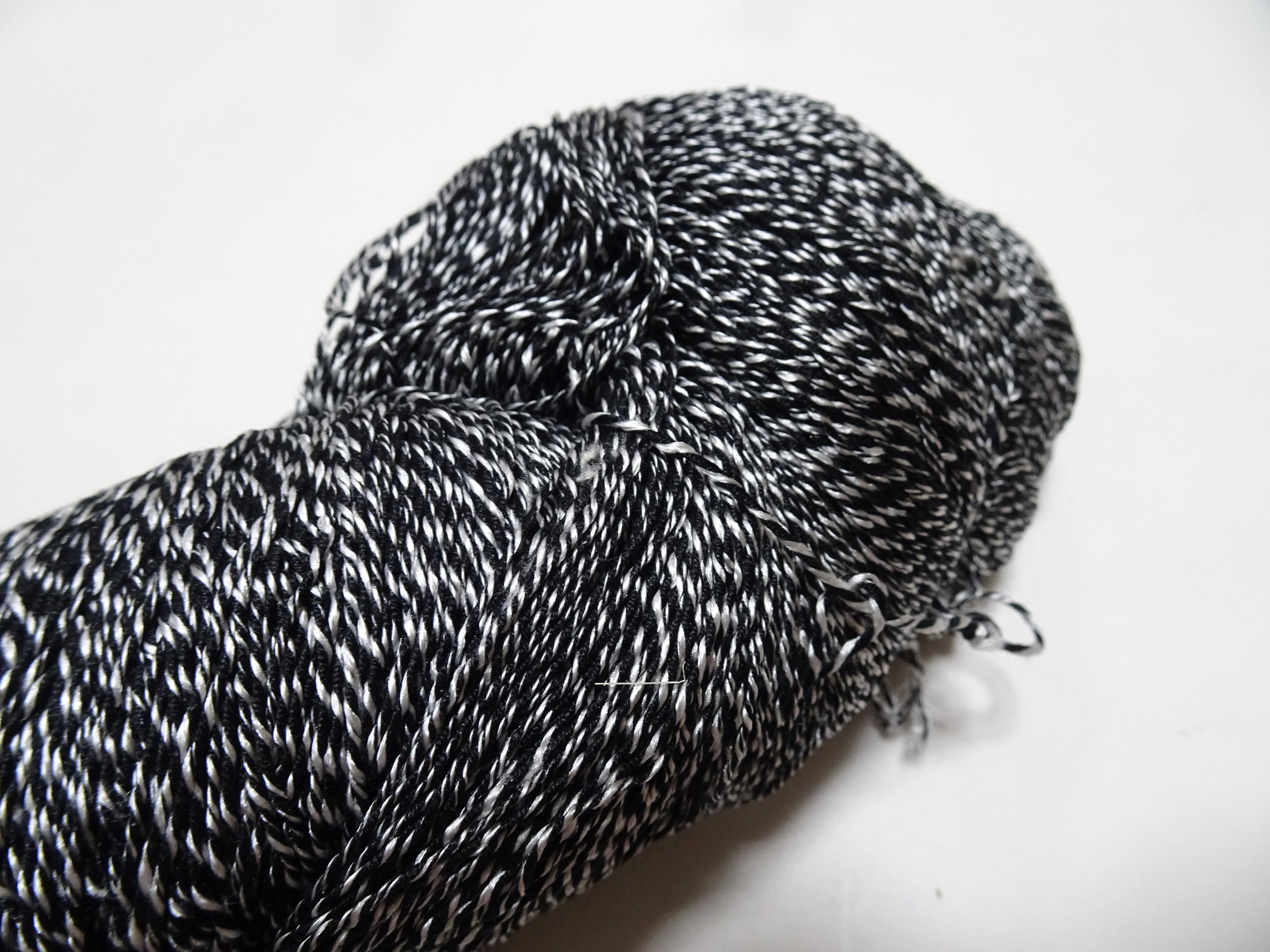 Japanese Tanaka Gen Silk – One-of-a-Kind Hand-Dyed Artistic Silk Thread, Rare Japanese Artisan Yarn, Limited Stock  Black & White 19145