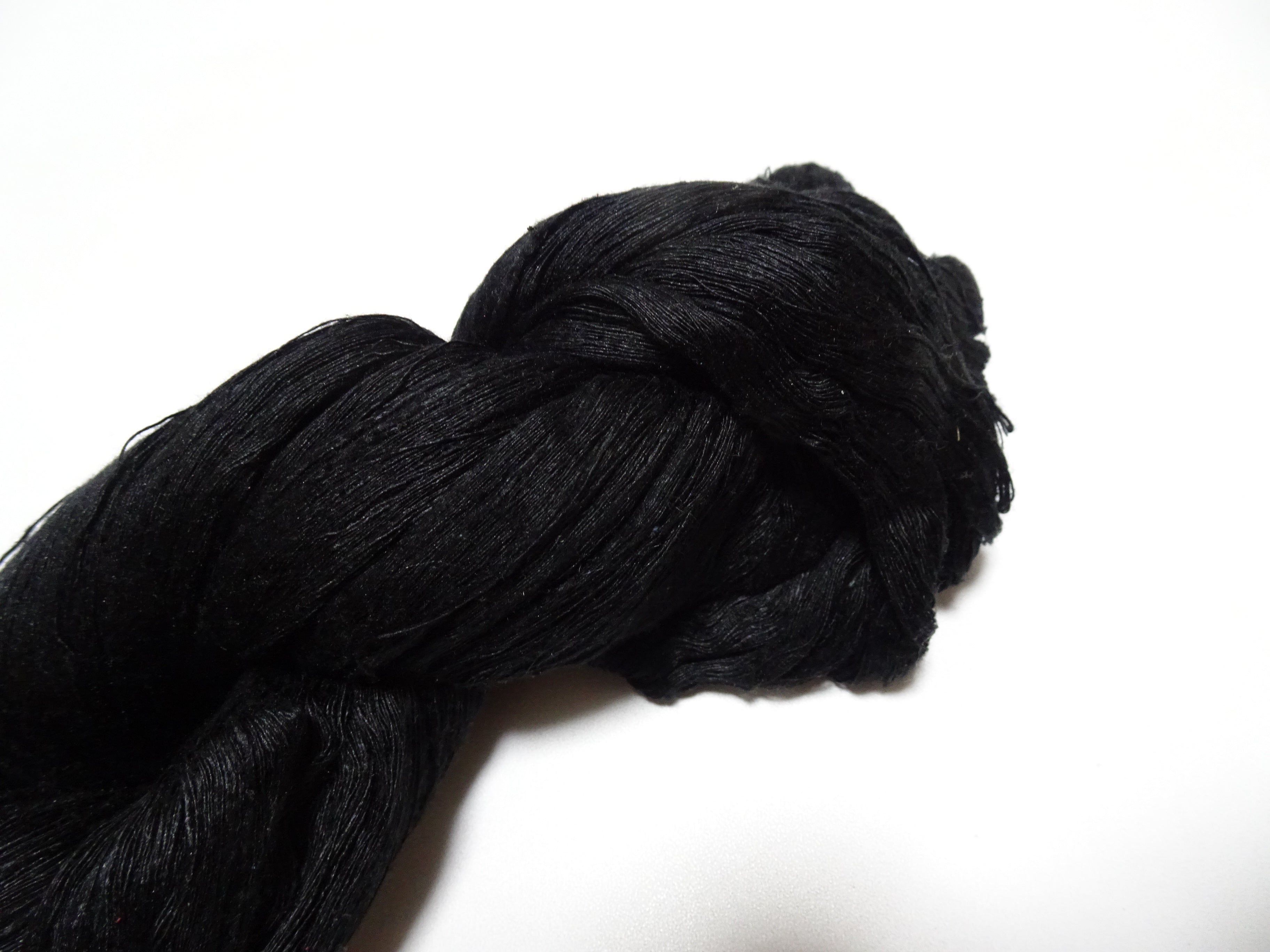 Japanese Vintage Loose Twisted Silk Thread Embroidery Black 15072