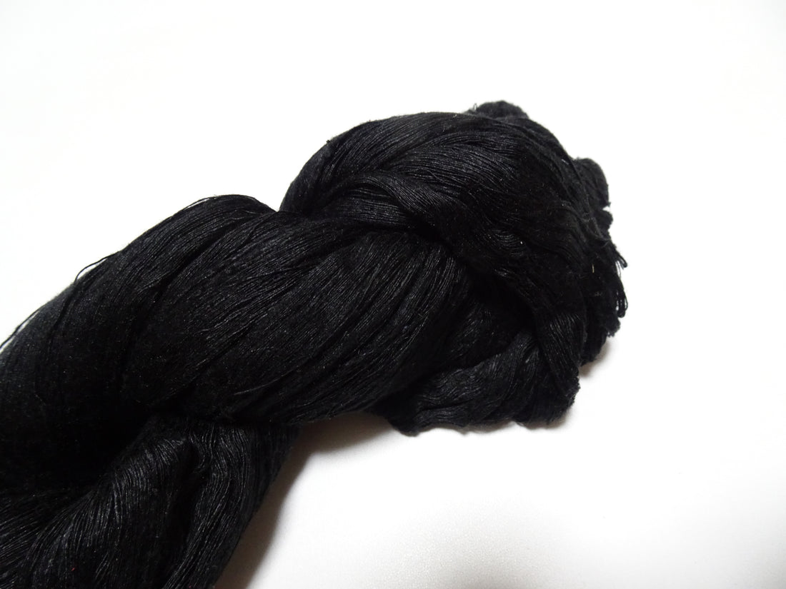 Japanese Vintage Loose Twisted Silk Thread Embroidery Black 15072