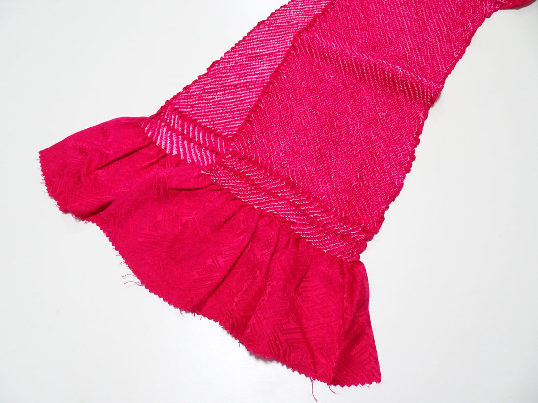 Japanese Kimono Silk Obi Age Shibori  18058