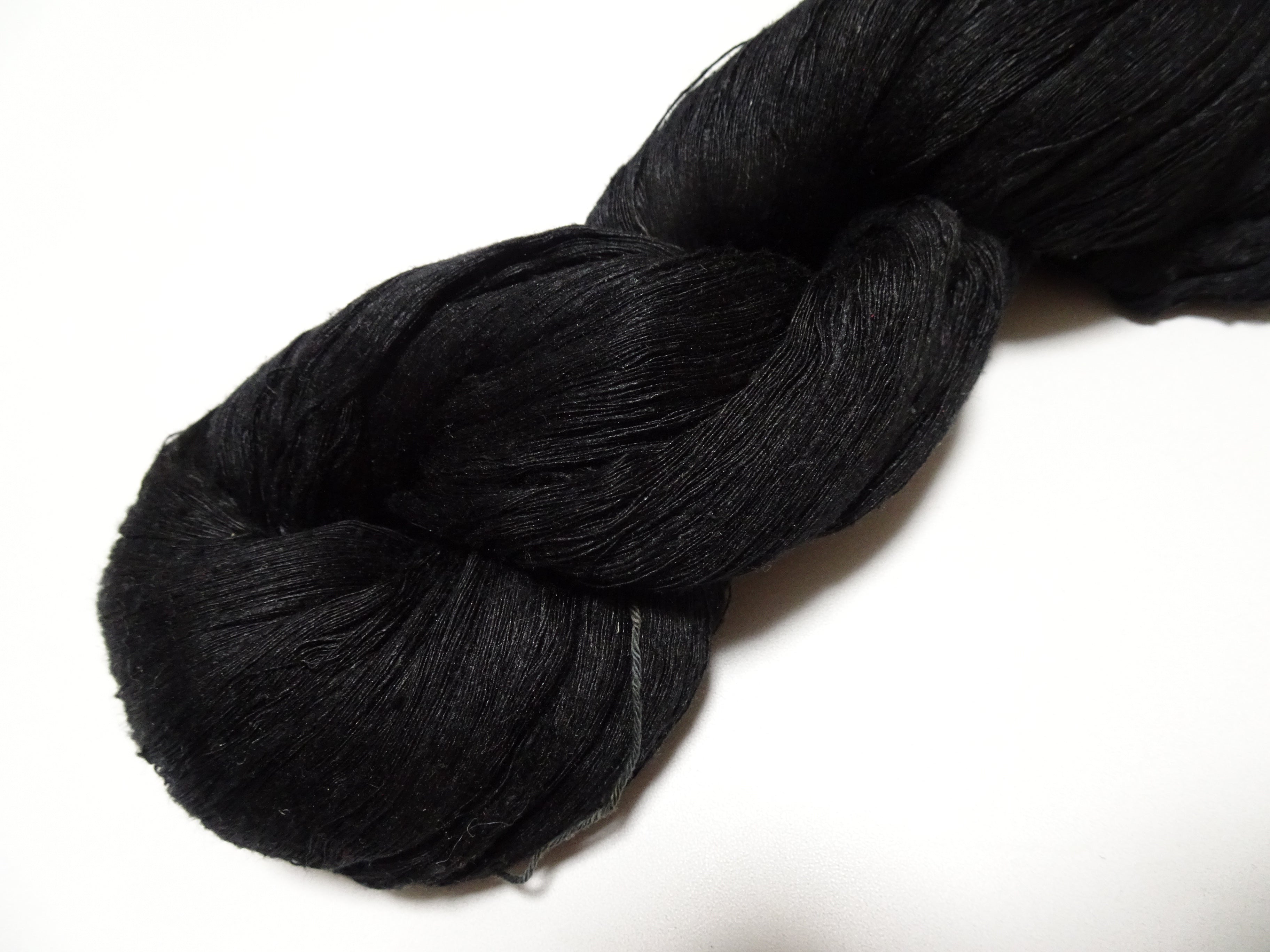 Japanese Vintage Loose Twisted Silk Thread Embroidery Black 15072