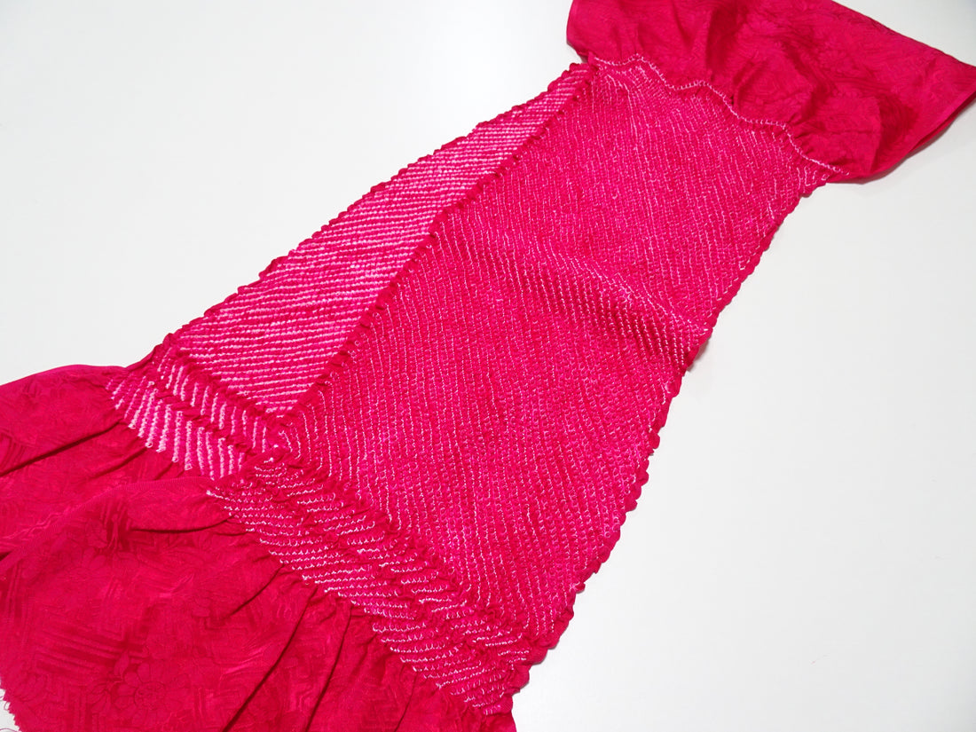 Japanese Kimono Silk Obi Age Shibori  18058