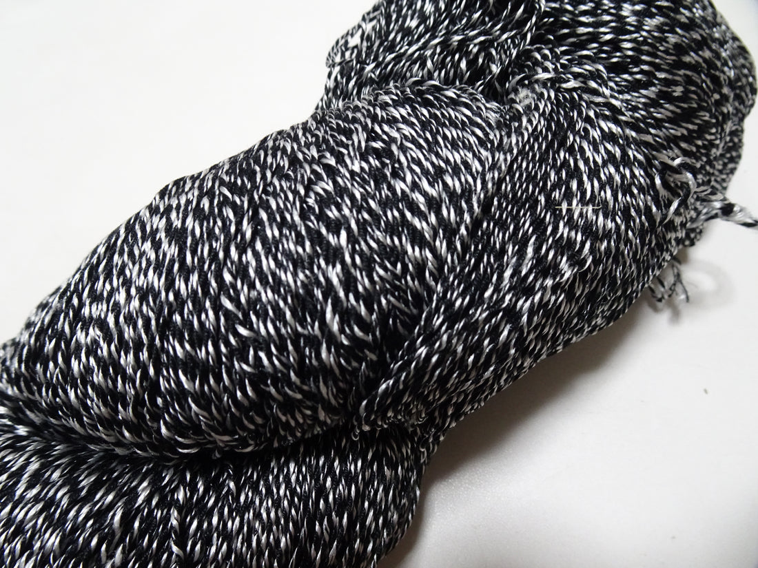 Japanese Tanaka Gen Silk – One-of-a-Kind Hand-Dyed Artistic Silk Thread, Rare Japanese Artisan Yarn, Limited Stock  Black & White 19145