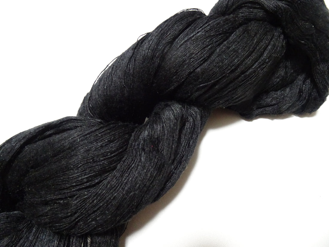 Japanese Vintage Loose Twisted Silk Thread Embroidery Black 15072