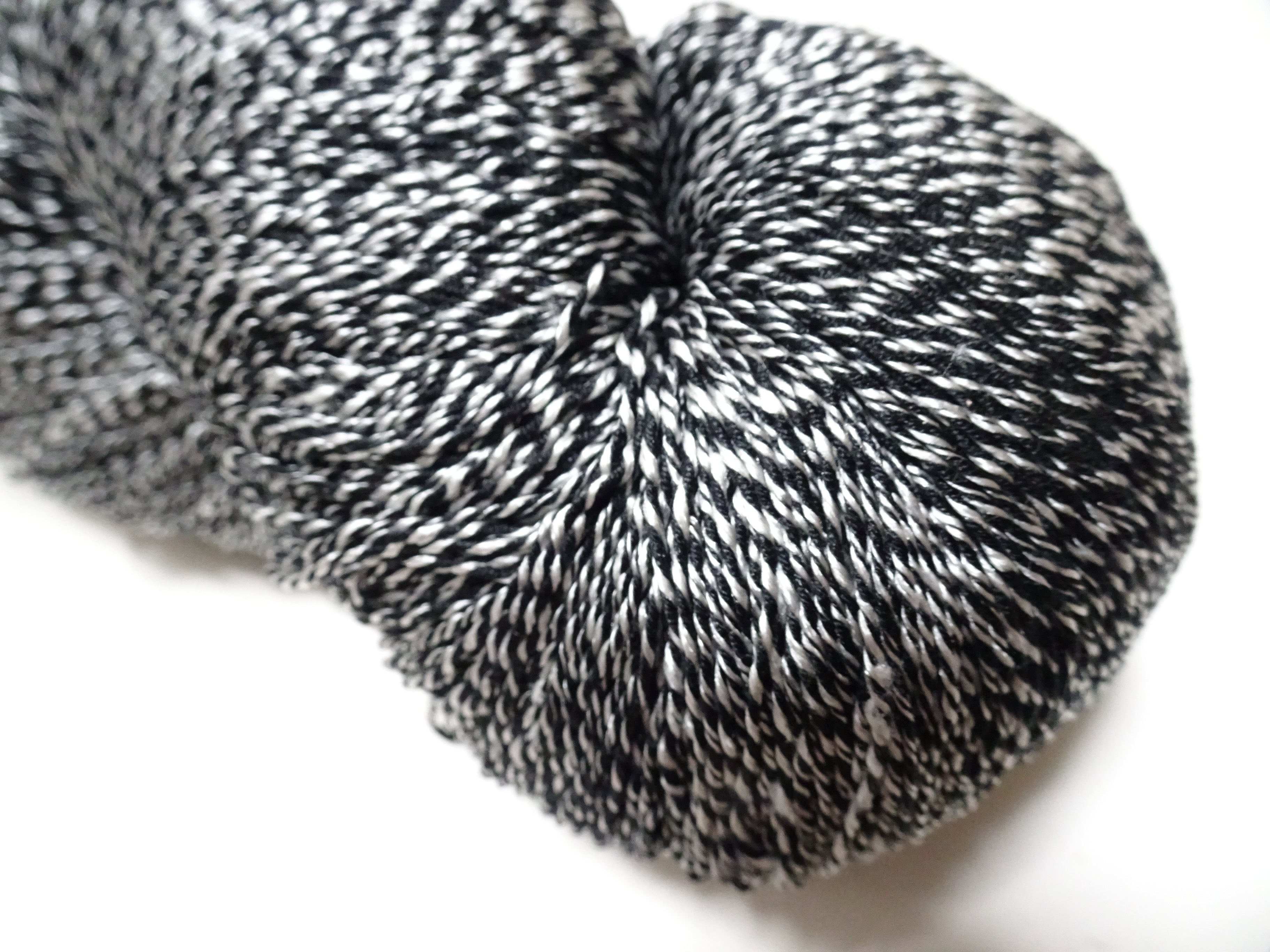 Japanese Tanaka Gen Silk – One-of-a-Kind Hand-Dyed Artistic Silk Thread, Rare Japanese Artisan Yarn, Limited Stock  Black & White 19145