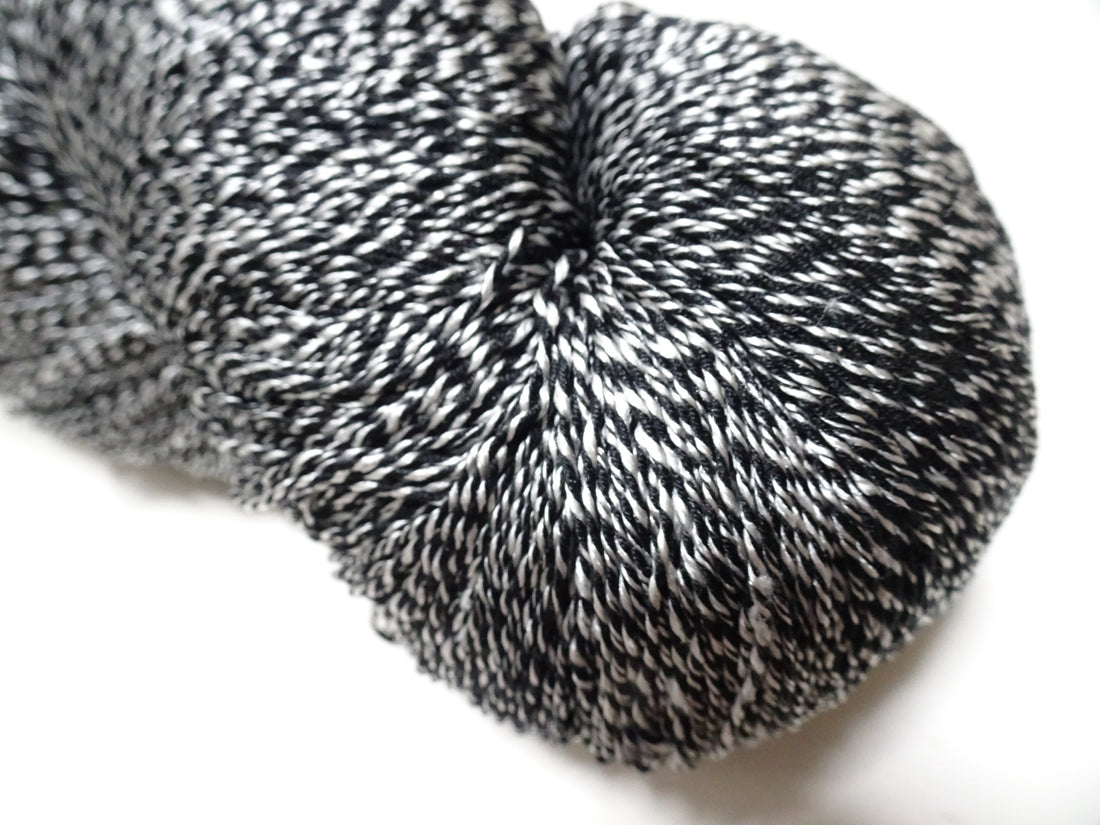 Japanese Tanaka Gen Silk – One-of-a-Kind Hand-Dyed Artistic Silk Thread, Rare Japanese Artisan Yarn, Limited Stock  Black & White 19145