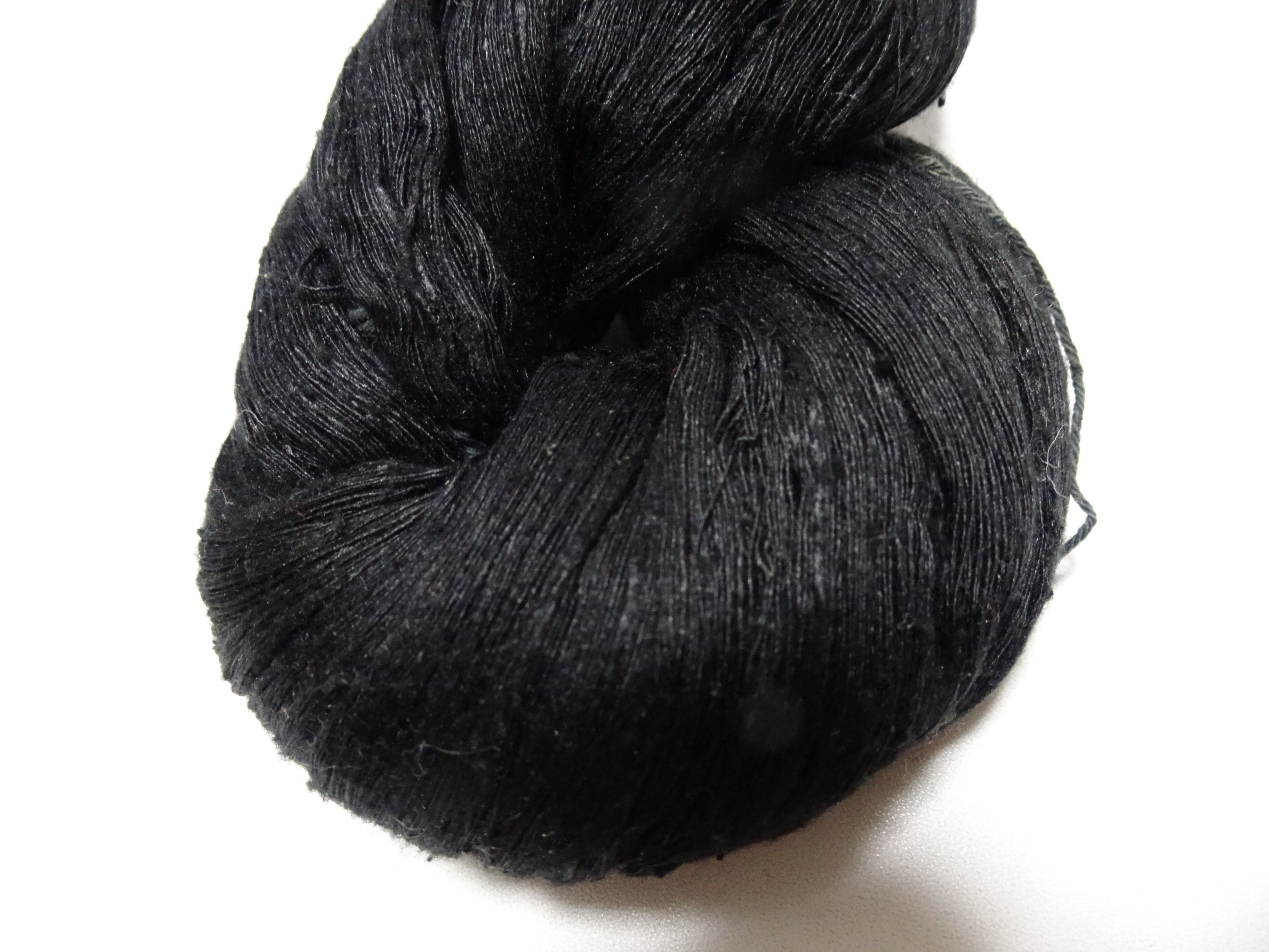 Japanese Vintage Loose Twisted Silk Thread Embroidery Black 15072