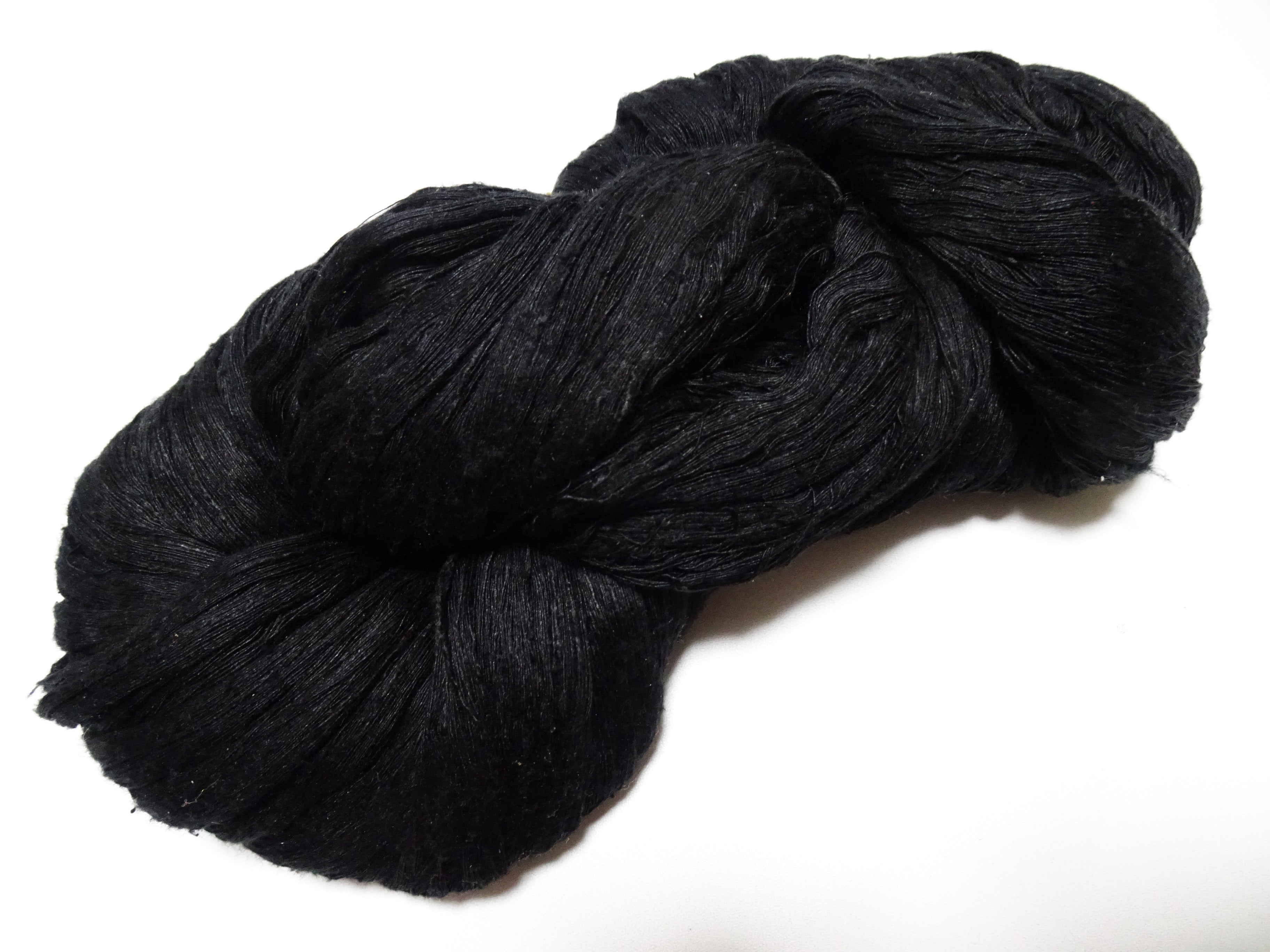 Japanese Vintage Loose Twisted Silk Thread Embroidery Black 15073