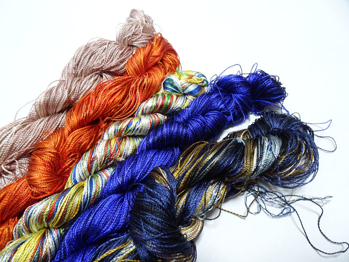 Japanese Vintage Twisted Silk Thread 5sets Embroidery & Weaving 18470