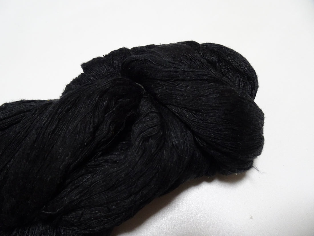 Japanese Vintage Loose Twisted Silk Thread Embroidery Black 15073