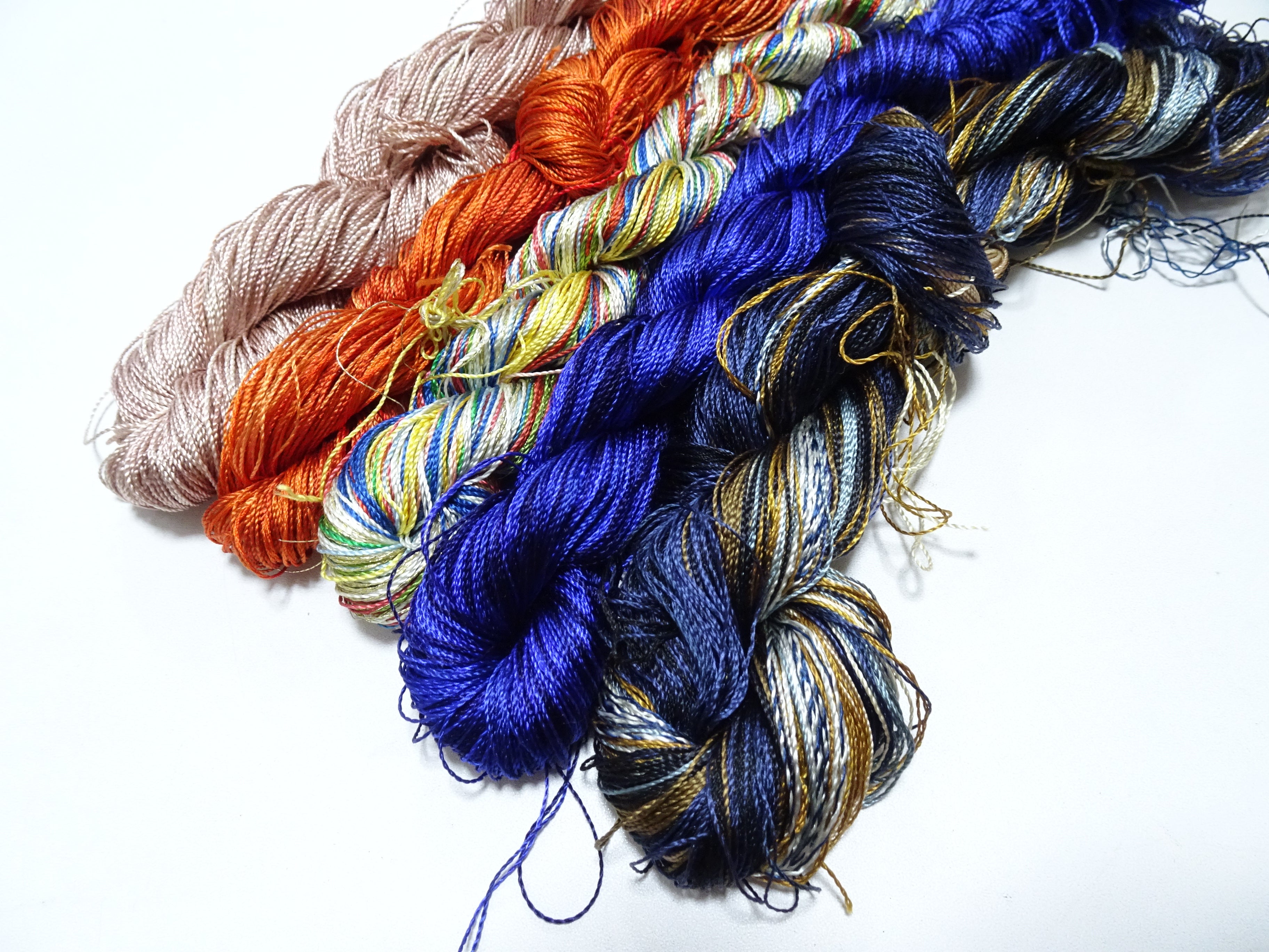 Japanese Vintage Twisted Silk Thread 5sets Embroidery & Weaving 18470
