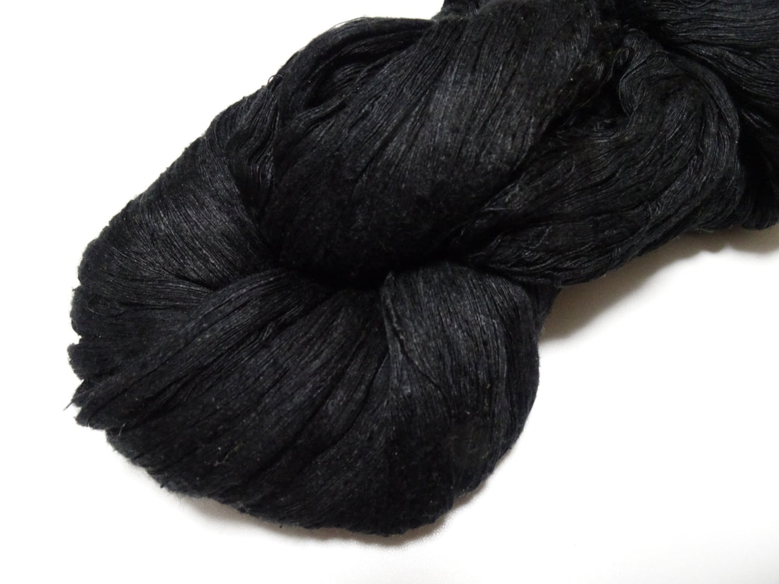 Japanese Vintage Loose Twisted Silk Thread Embroidery Black 15073