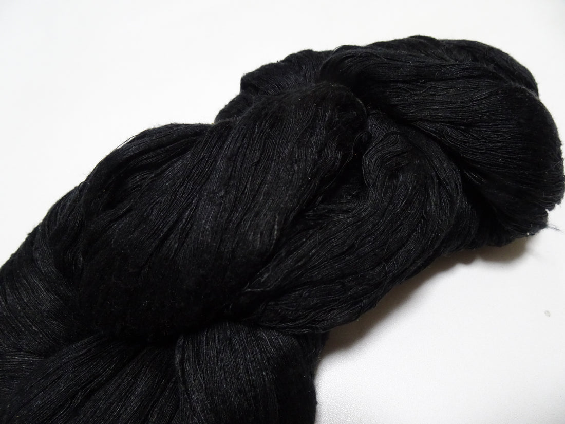 Japanese Vintage Loose Twisted Silk Thread Embroidery Black 15073