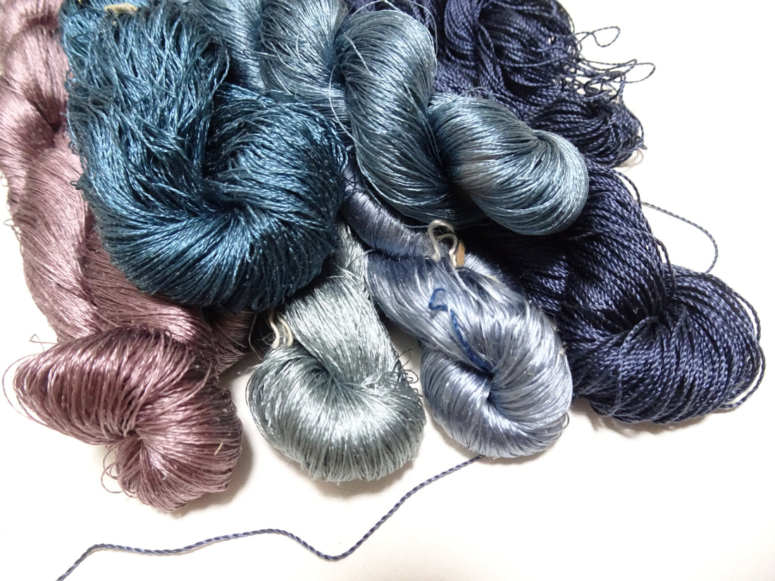 Japanese vintage silk thread 7sets embroidery 8609