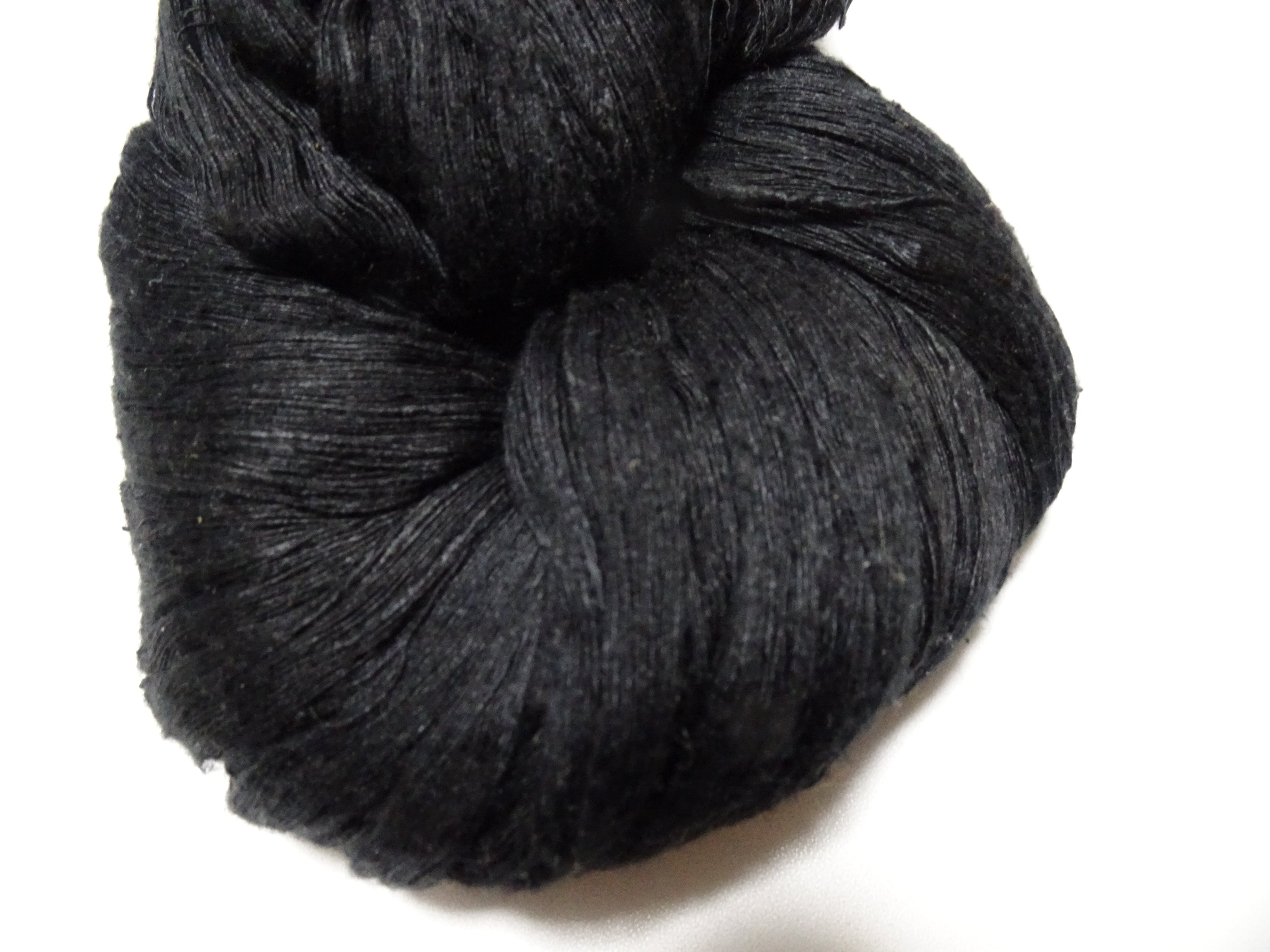 Japanese Vintage Loose Twisted Silk Thread Embroidery Black 15073