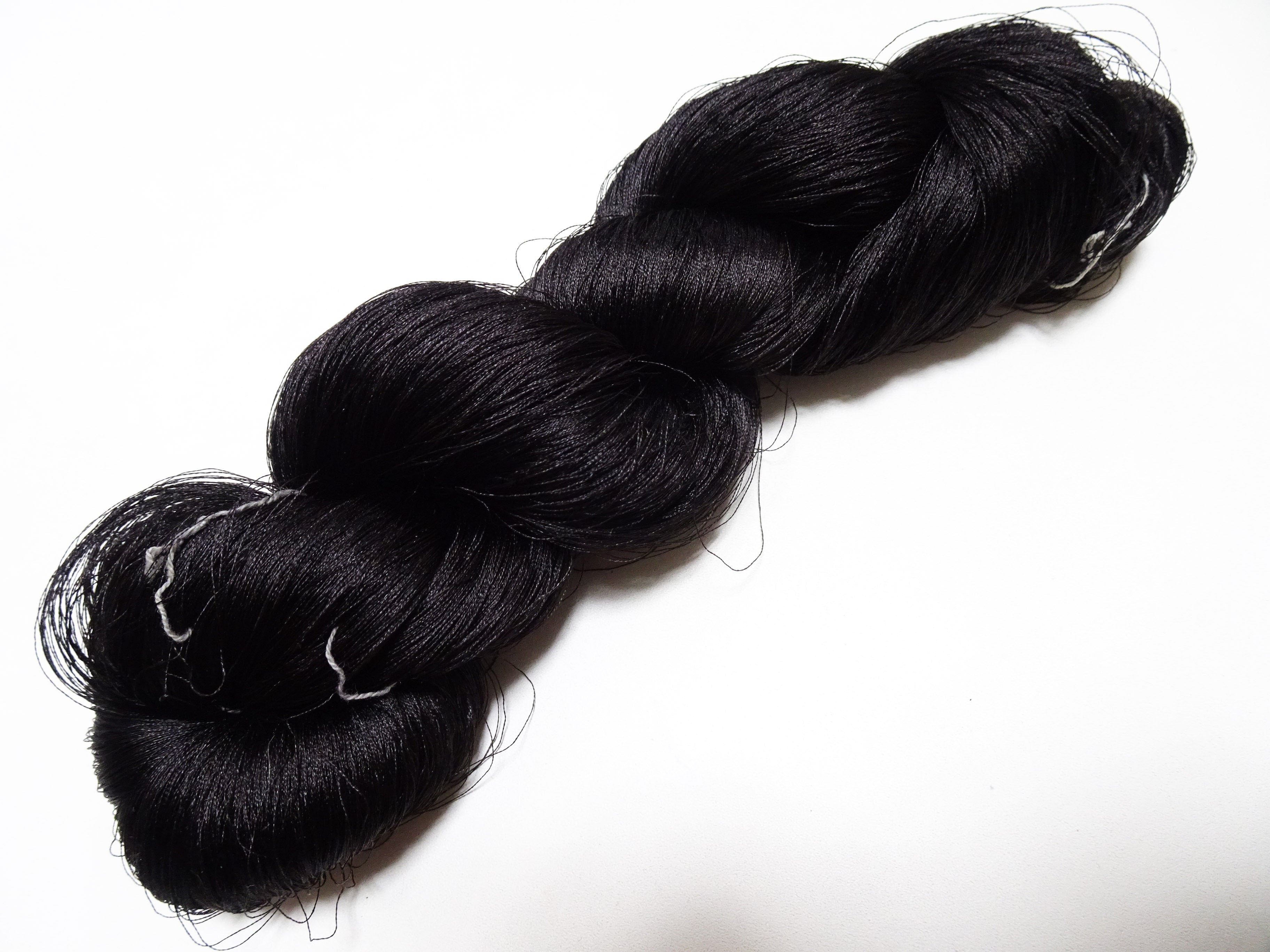 Japanese Vintage Twisted Silk Thread Embroidery Black 15405