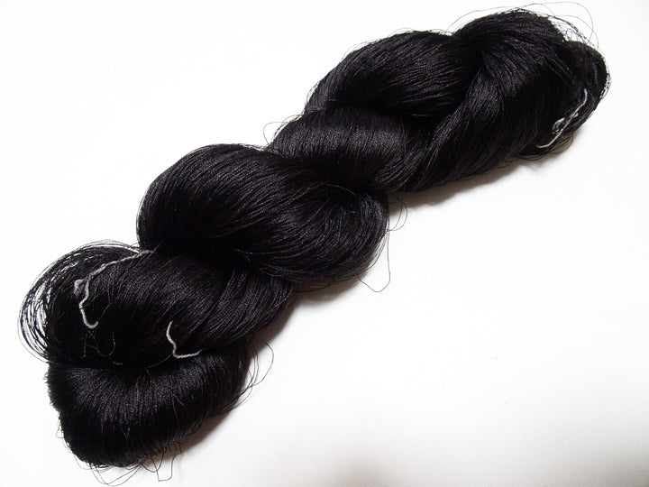 Japanese Vintage Twisted Silk Thread Embroidery Black 15405