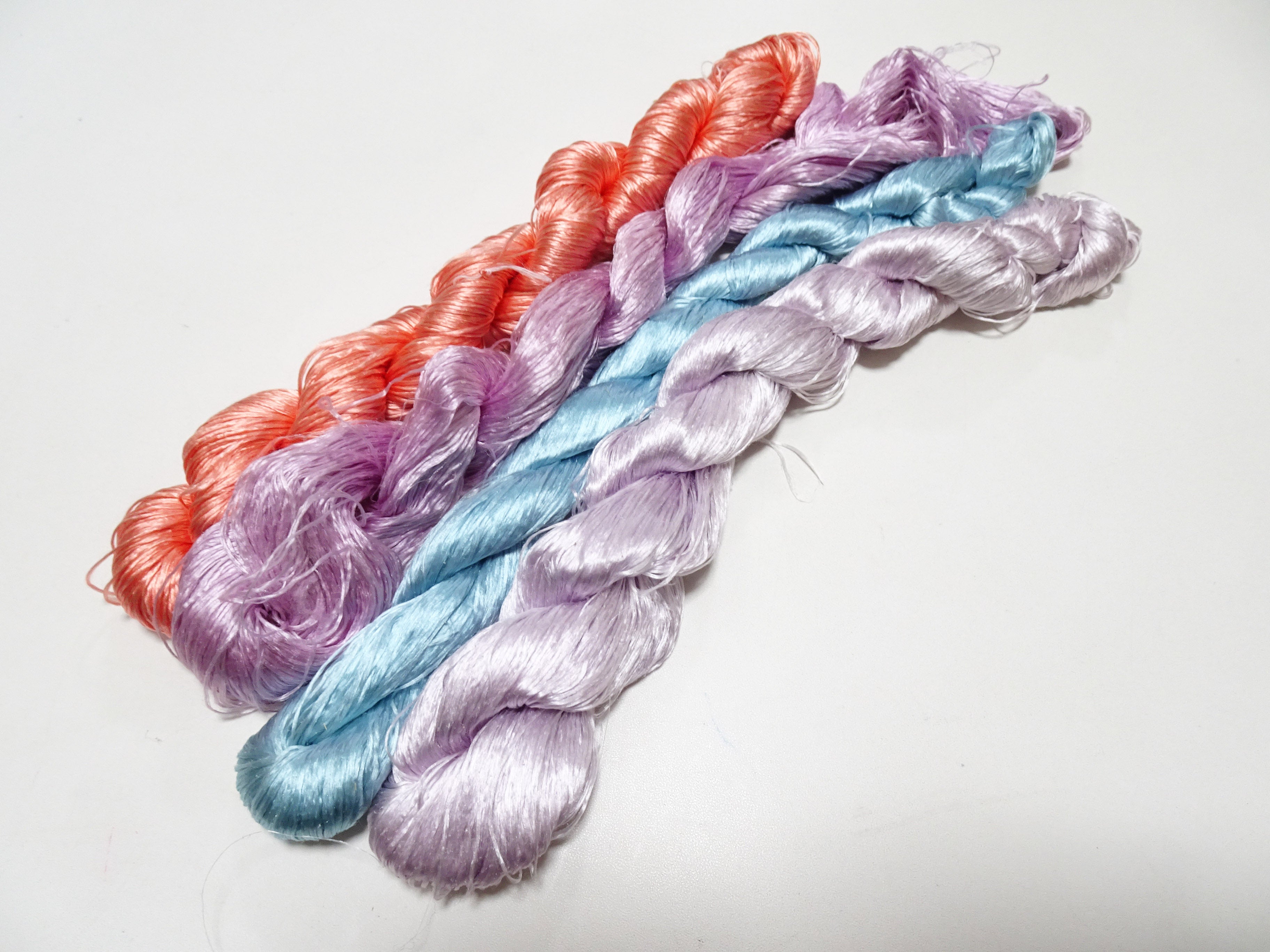 Japanese Vintage loose Twisted Silk Thread 4sets Embroidery 14571