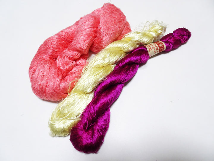 Japanese Vintage Loose Twisted Silk Thread 3sets Embroidery 15074