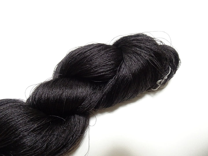 Japanese Vintage Twisted Silk Thread Embroidery Black 15405