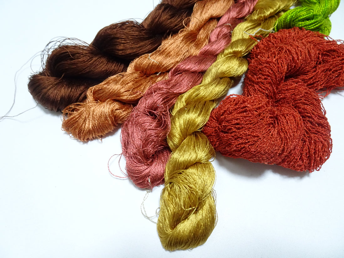 Japanese vintage silk thread 6sets embroidery 8610