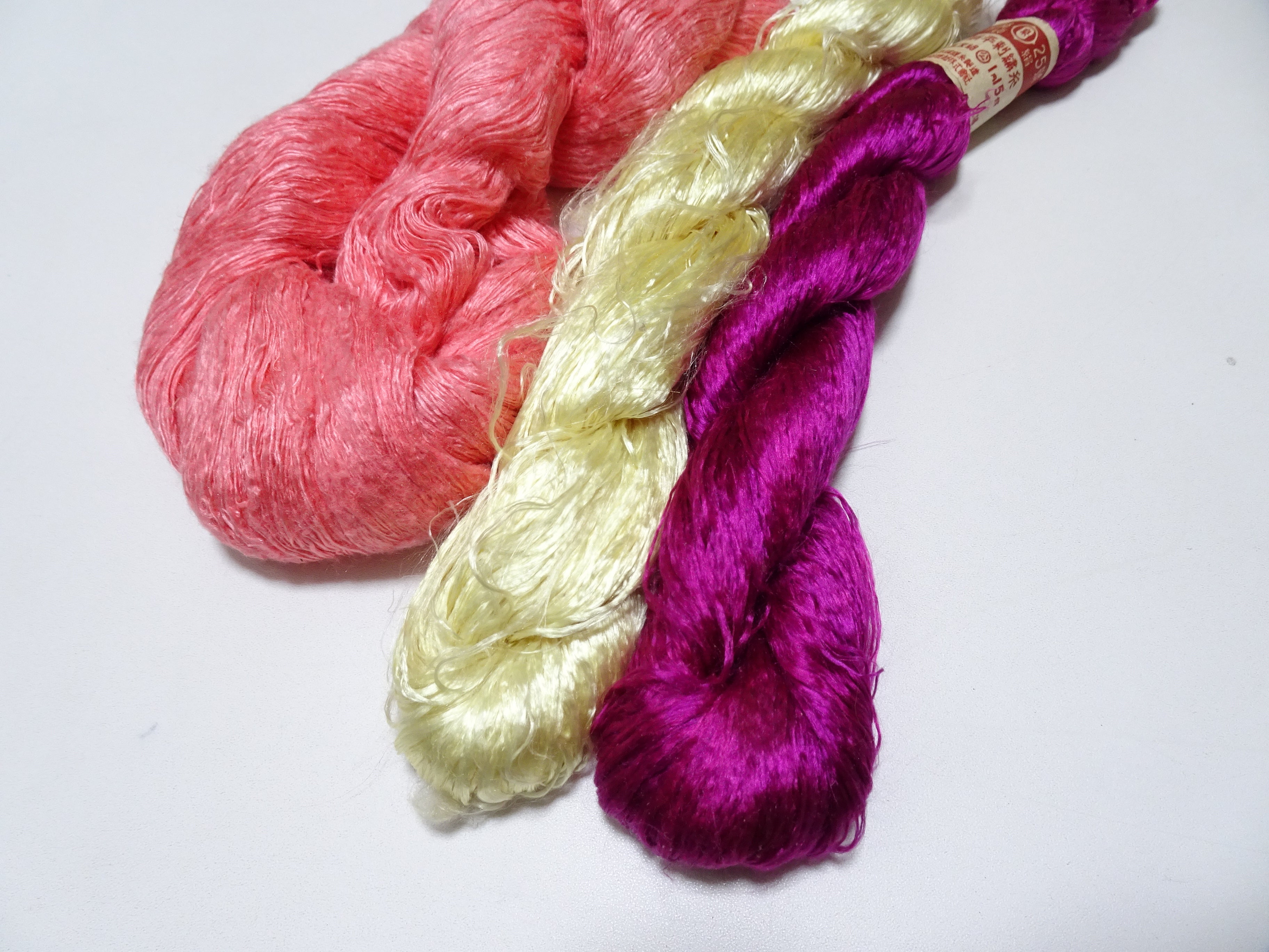Japanese Vintage Loose Twisted Silk Thread 3sets Embroidery 15074