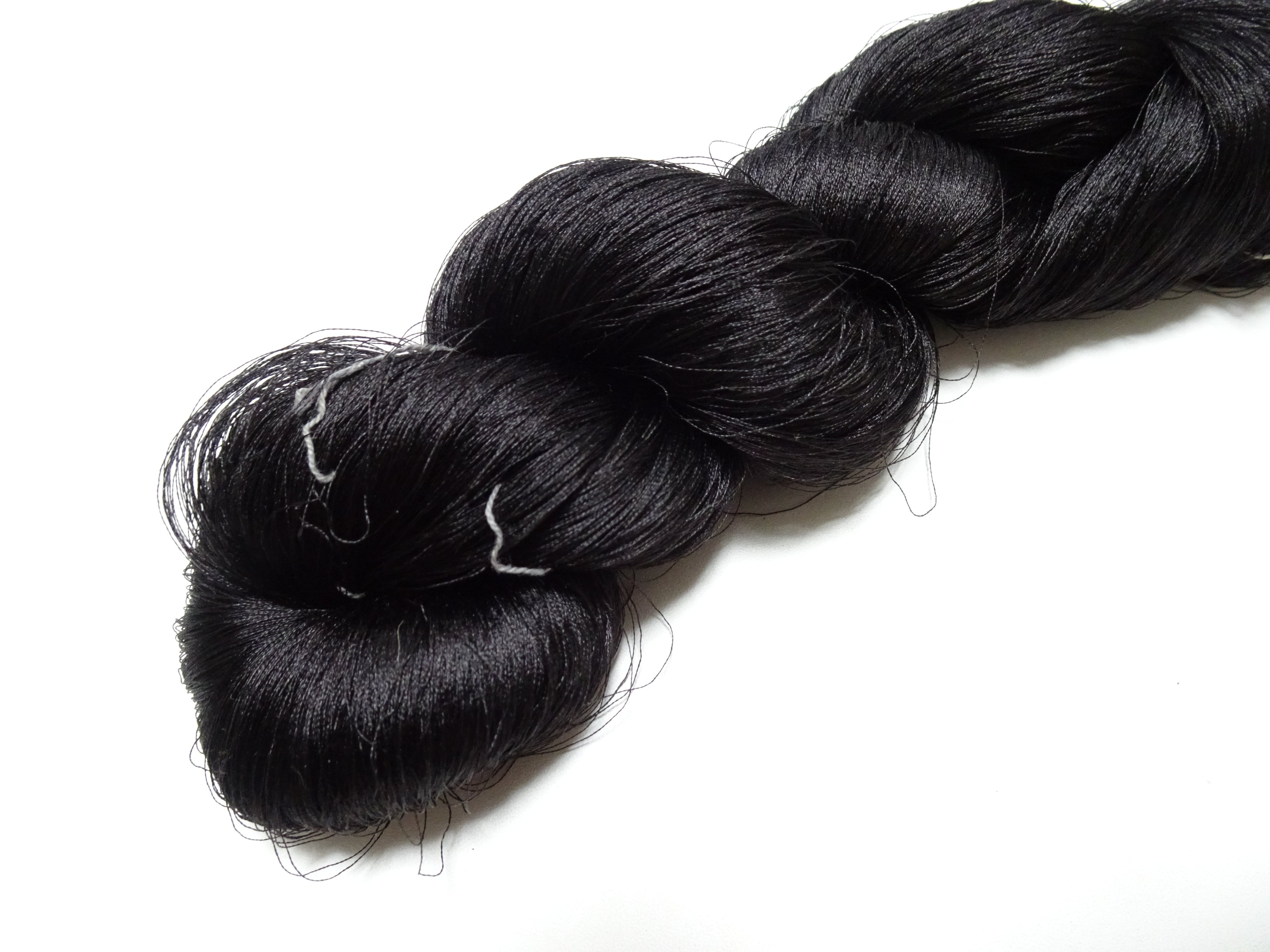 Japanese Vintage Twisted Silk Thread Embroidery Black 15405