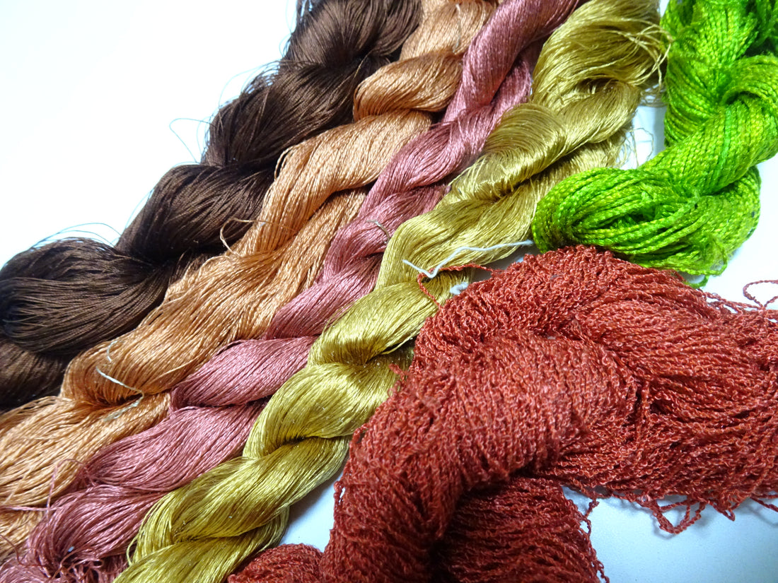 Japanese vintage silk thread 6sets embroidery 8610