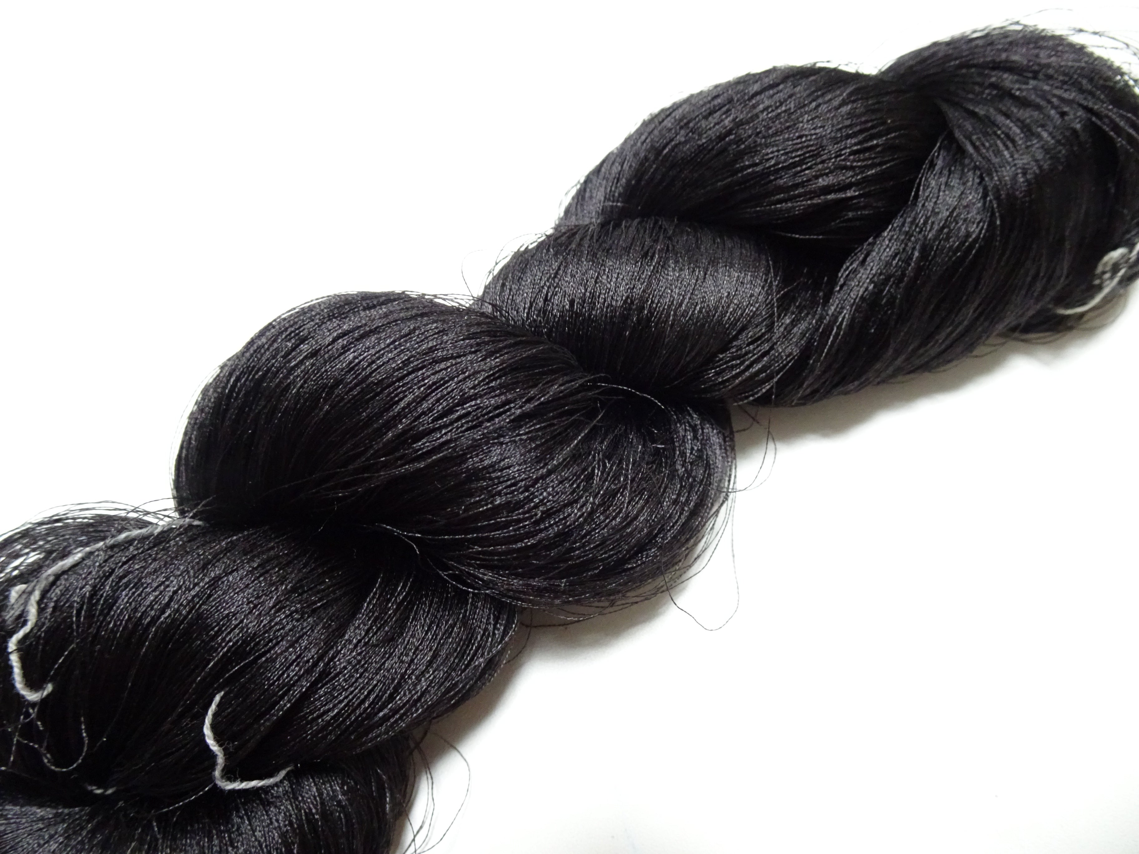 Japanese Vintage Twisted Silk Thread Embroidery Black 15405