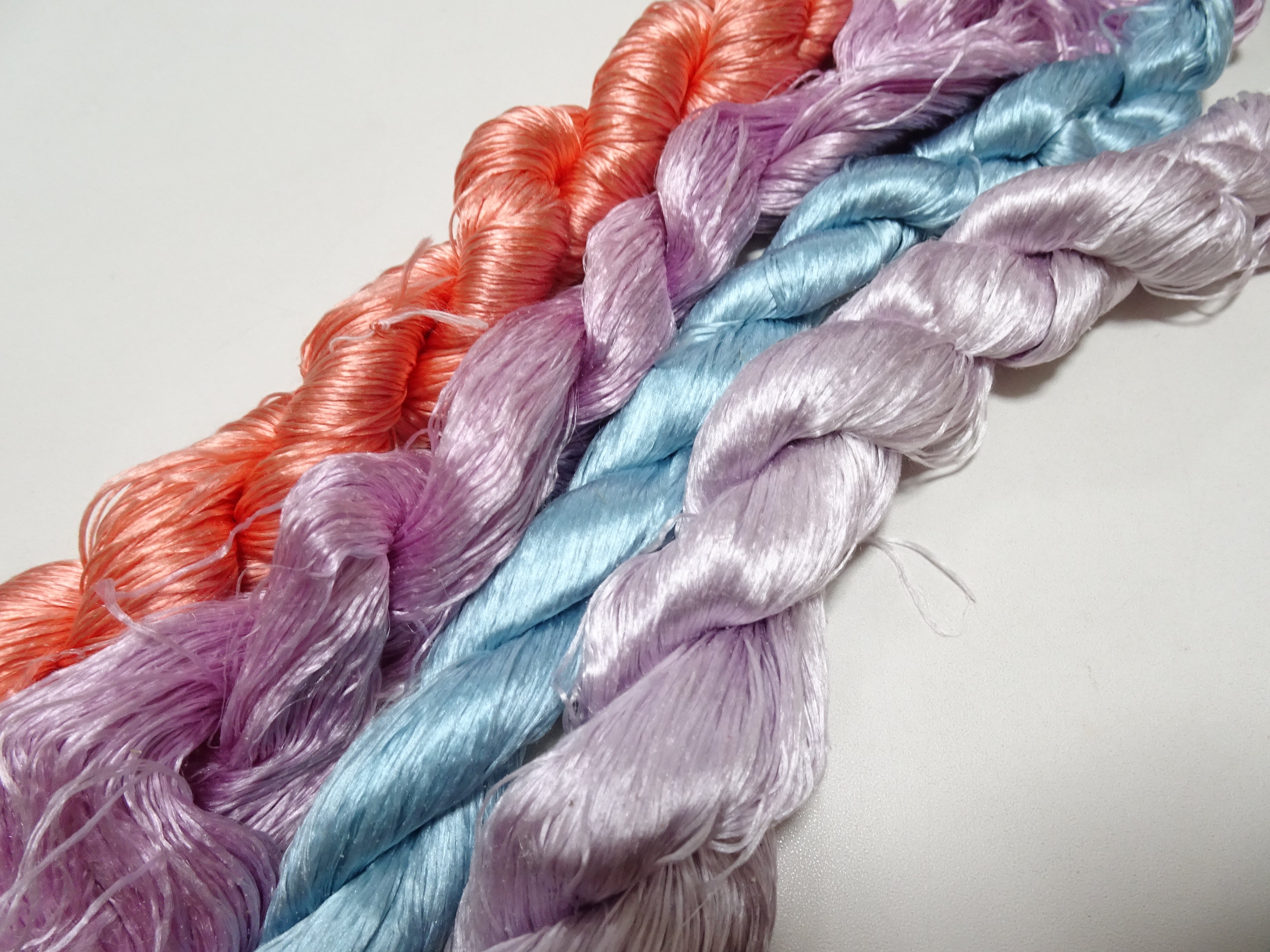 Japanese Vintage loose Twisted Silk Thread 4sets Embroidery 14571