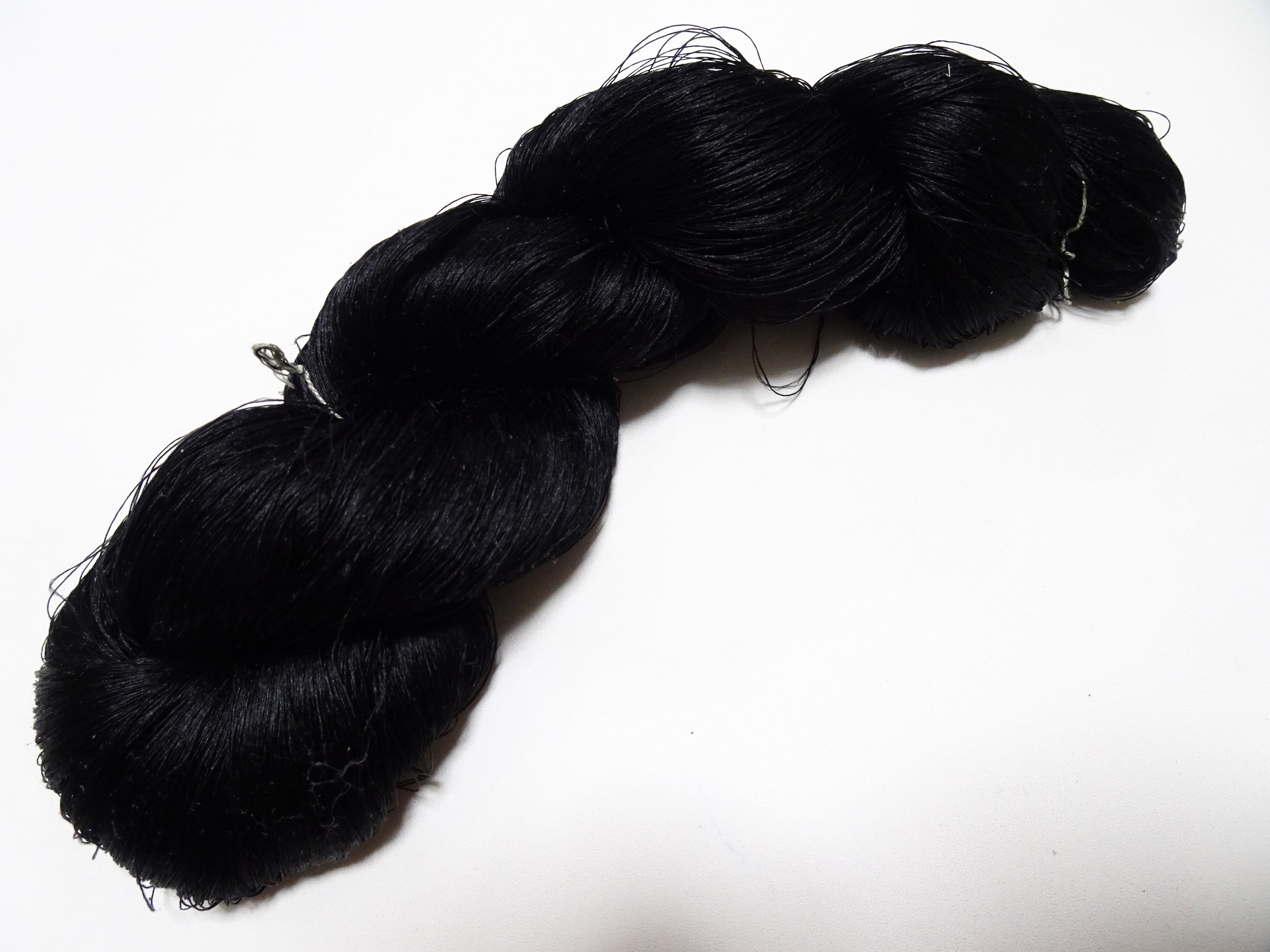 Japanese Vintage Twisted Silk Thread Embroidery Black 15406