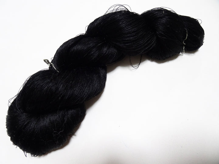 Japanese Vintage Twisted Silk Thread Embroidery Black 15406