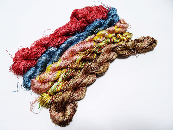 Japanese Vintage Twisted Silk Thread 5sets Embroidery & Weaving 18472