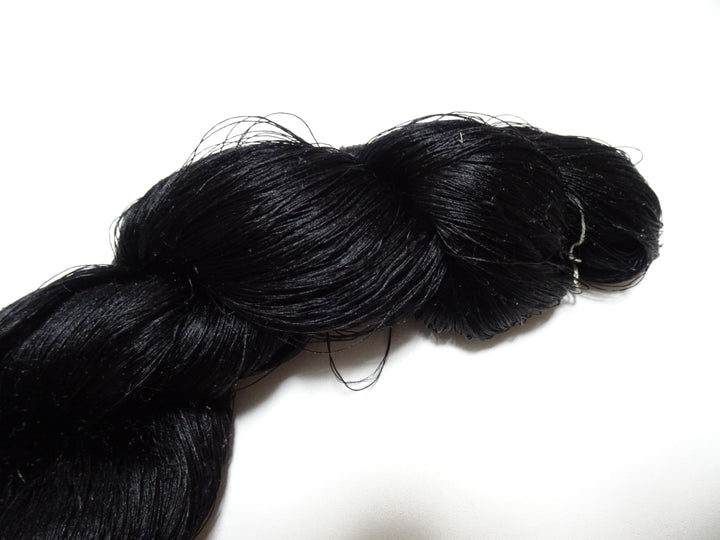 Japanese Vintage Twisted Silk Thread Embroidery Black 15406