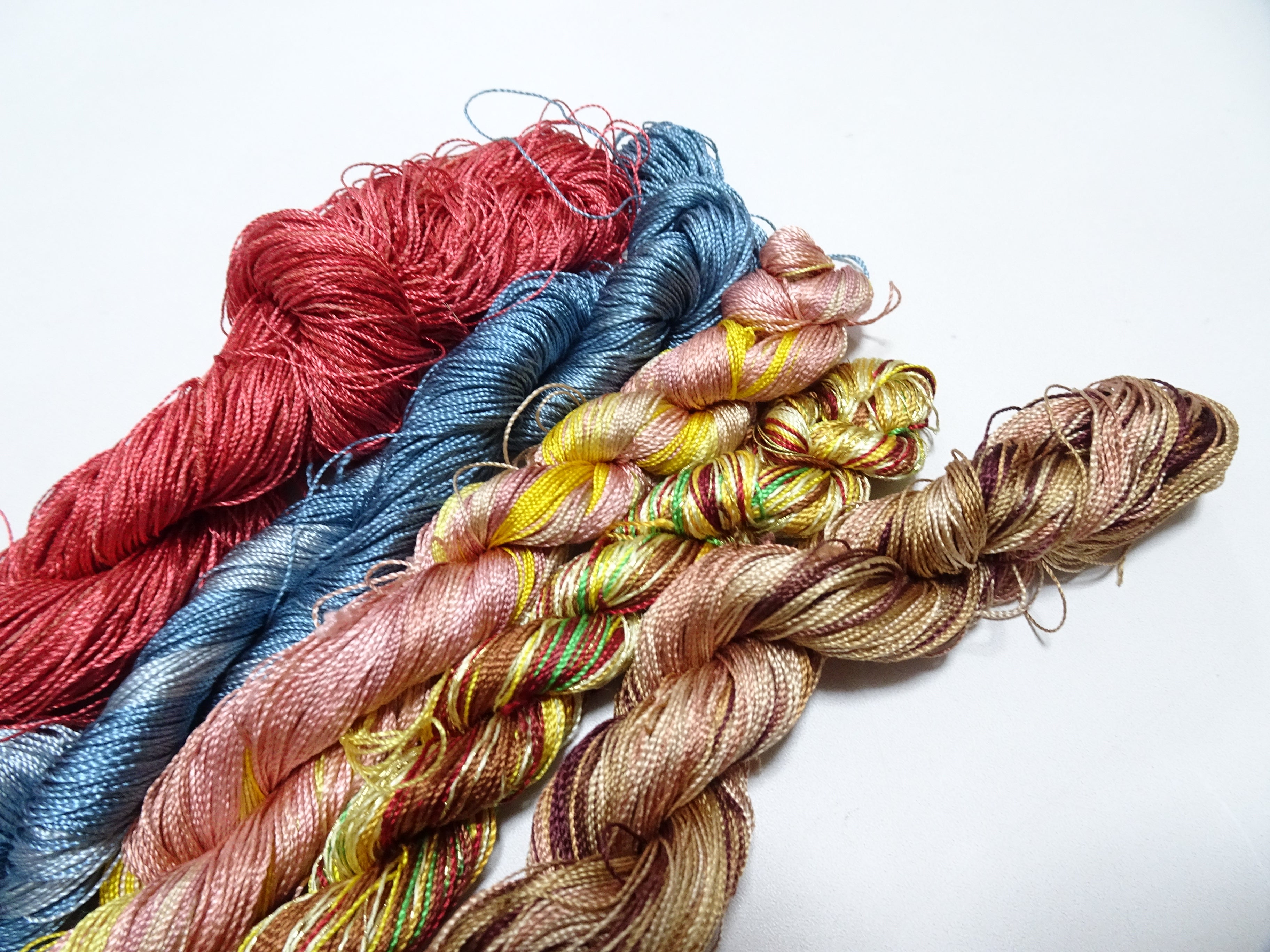 Japanese Vintage Twisted Silk Thread 5sets Embroidery & Weaving 18472