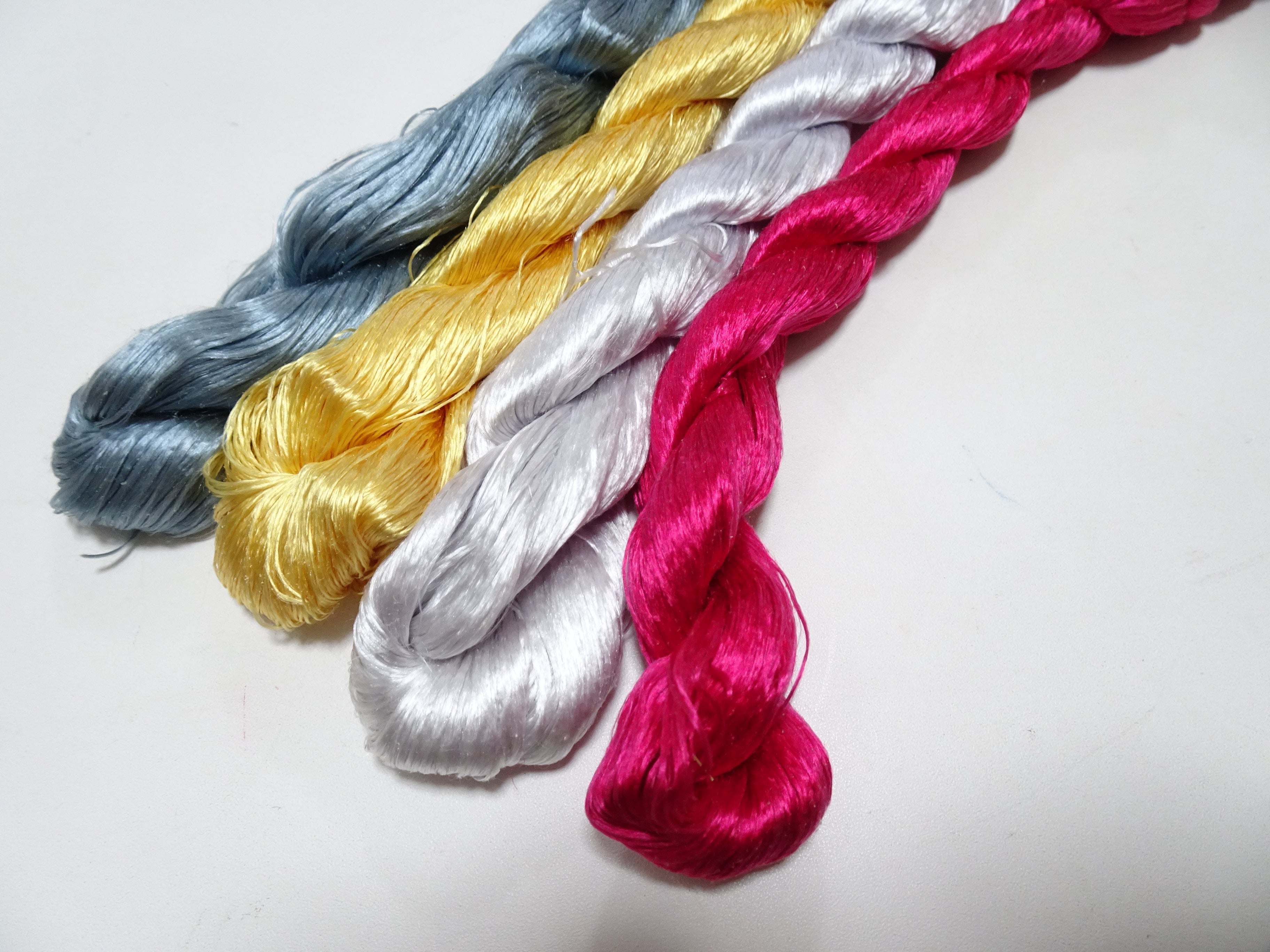Japanese Vintage loose Twisted Silk Thread 4sets Embroidery 14572