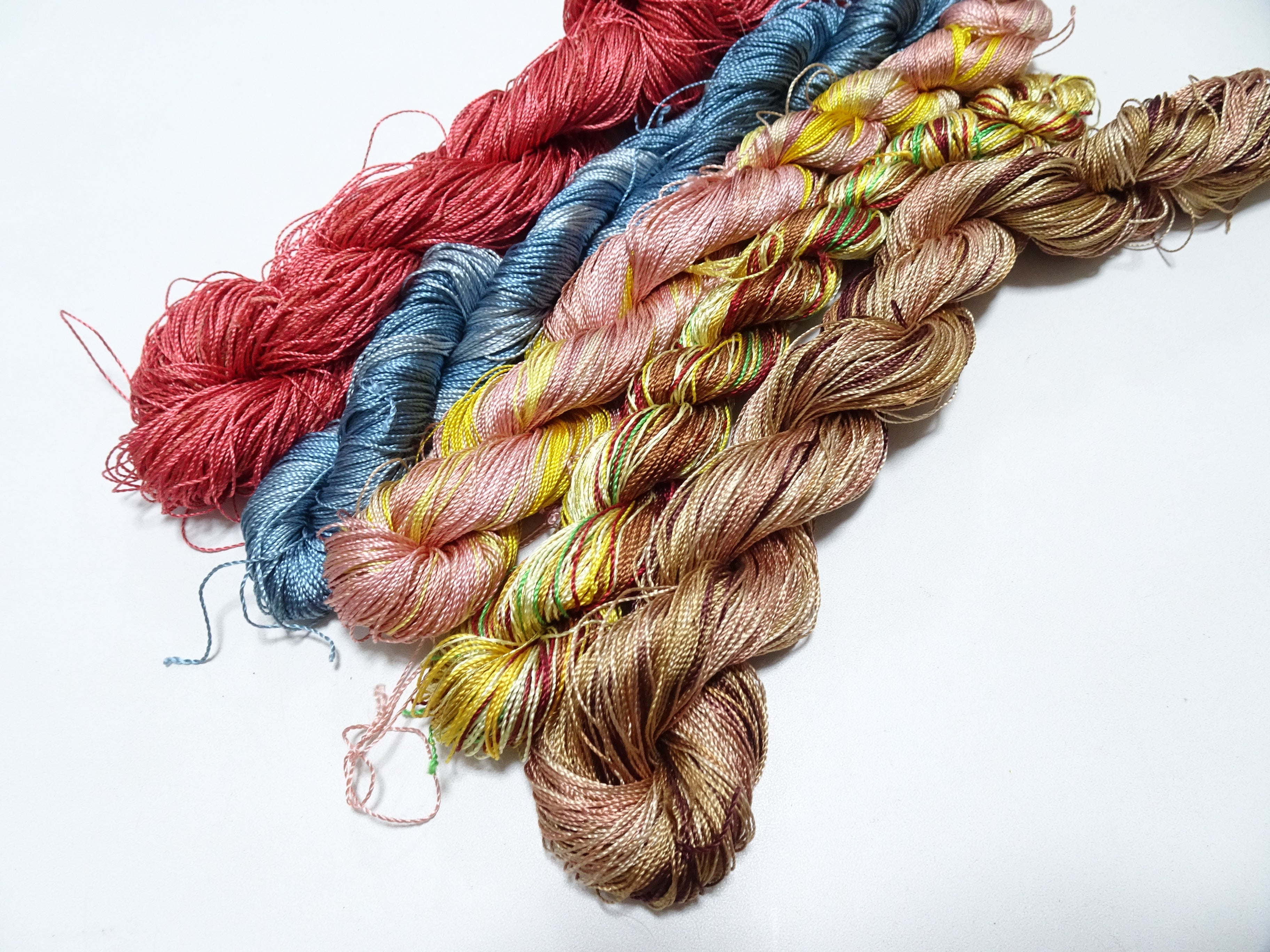 Japanese Vintage Twisted Silk Thread 5sets Embroidery & Weaving 18472
