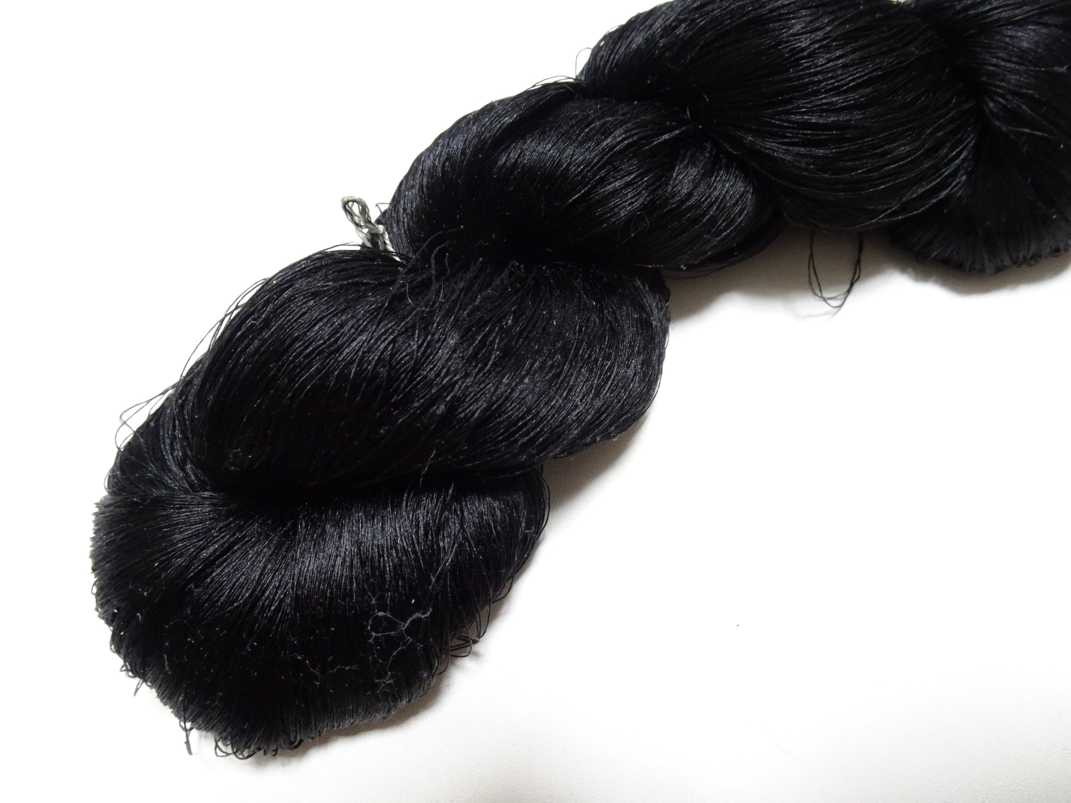 Japanese Vintage Twisted Silk Thread Embroidery Black 15406